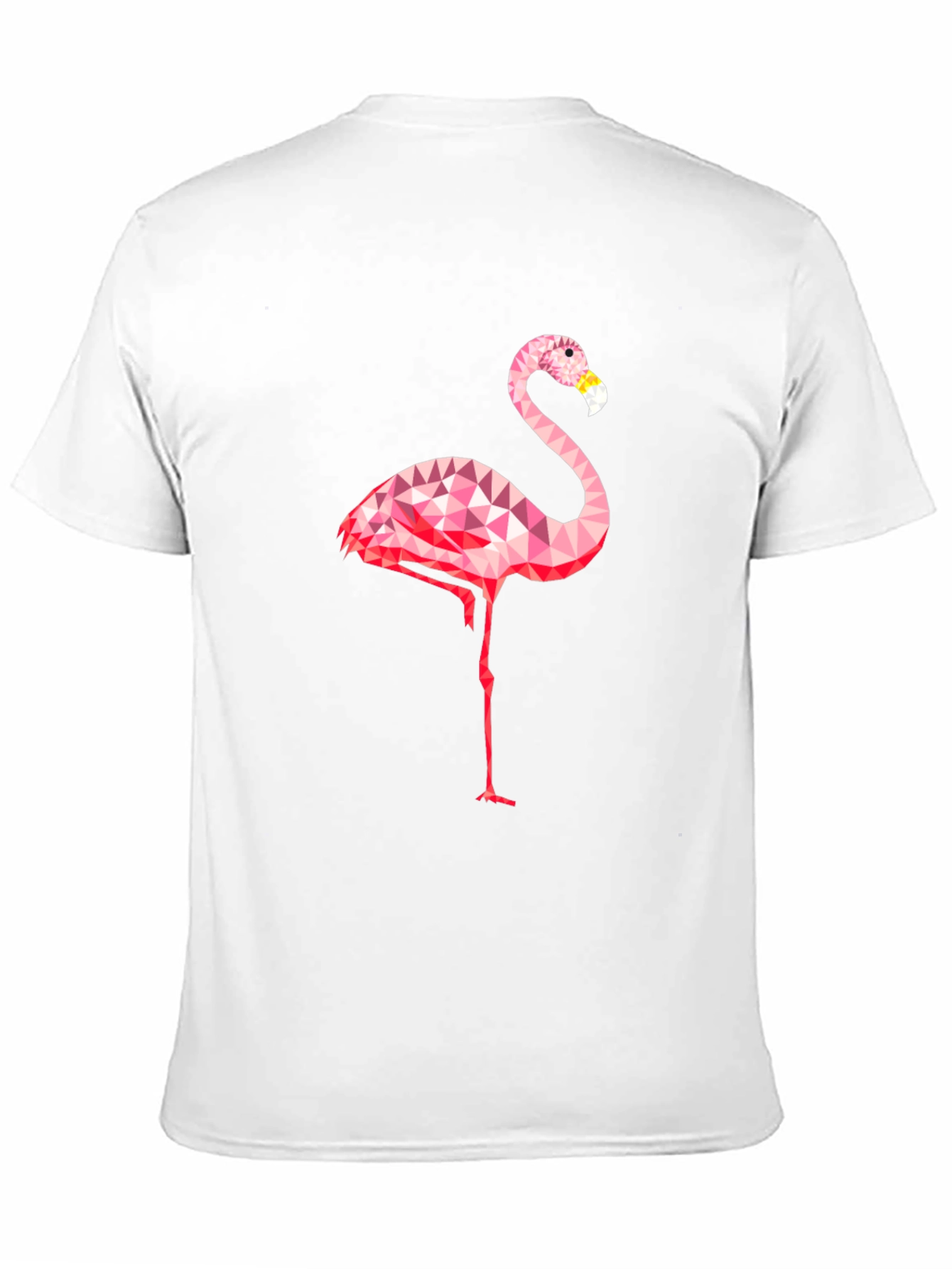 Geometric Flamingo Graphic Tee - Black