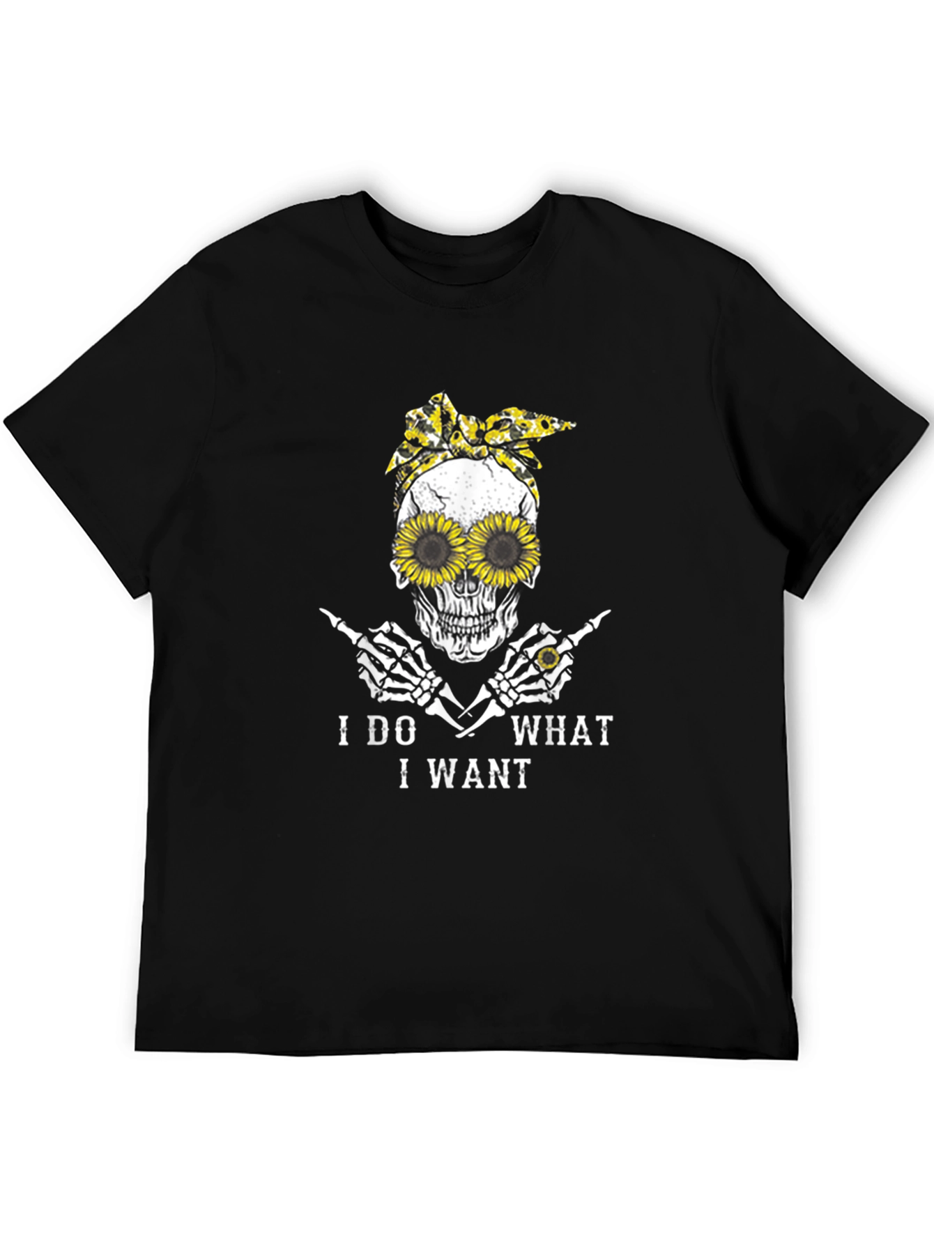 Skull Sunflower I Do What I Want Graphic Tee