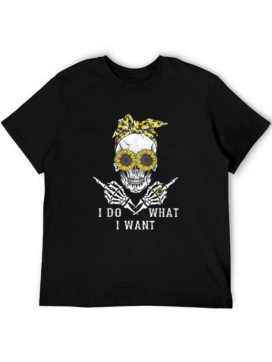 Skull Sunflower I Do What I Want Graphic Tee