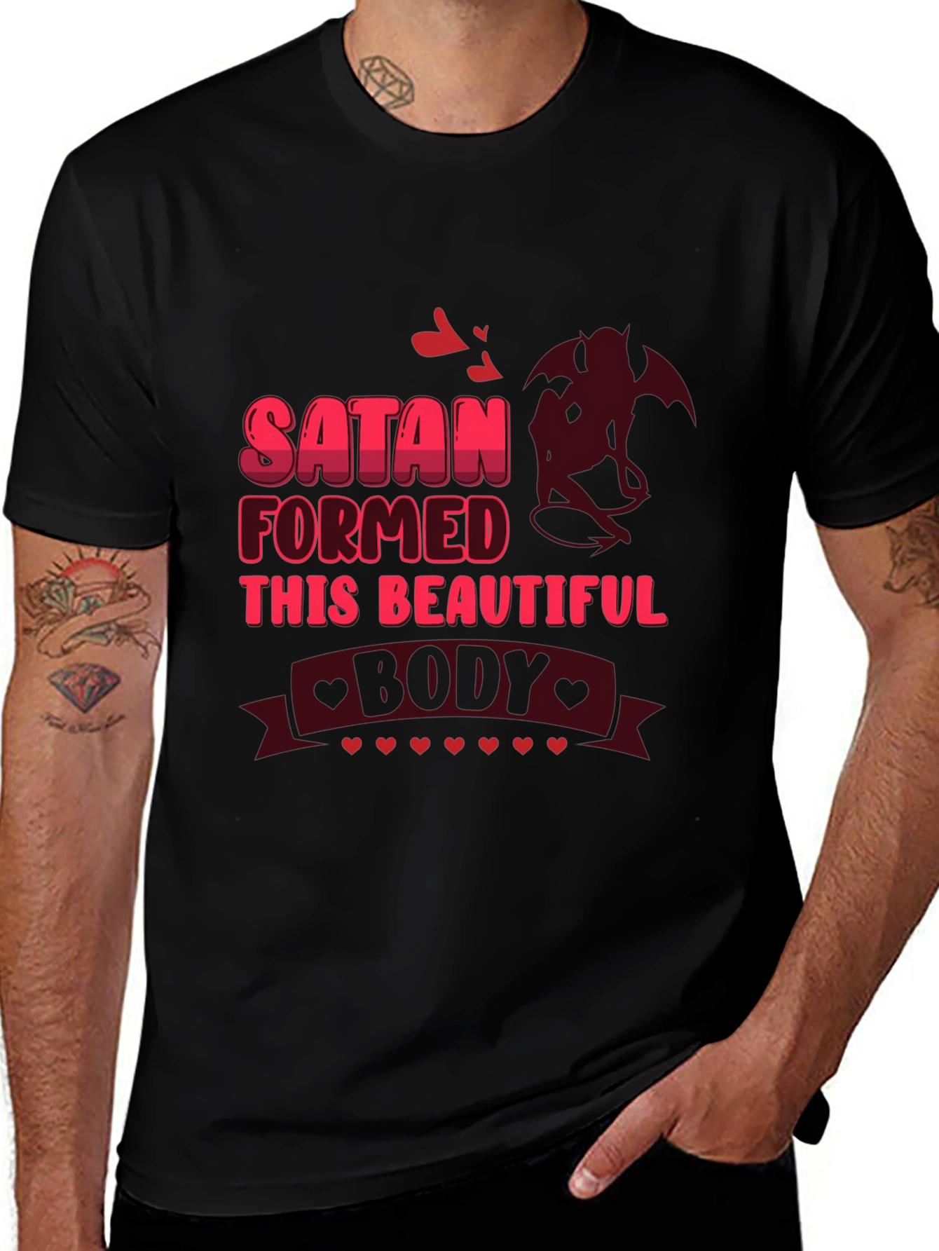 Satan Formed This Beautiful Body Black Graphic Tee