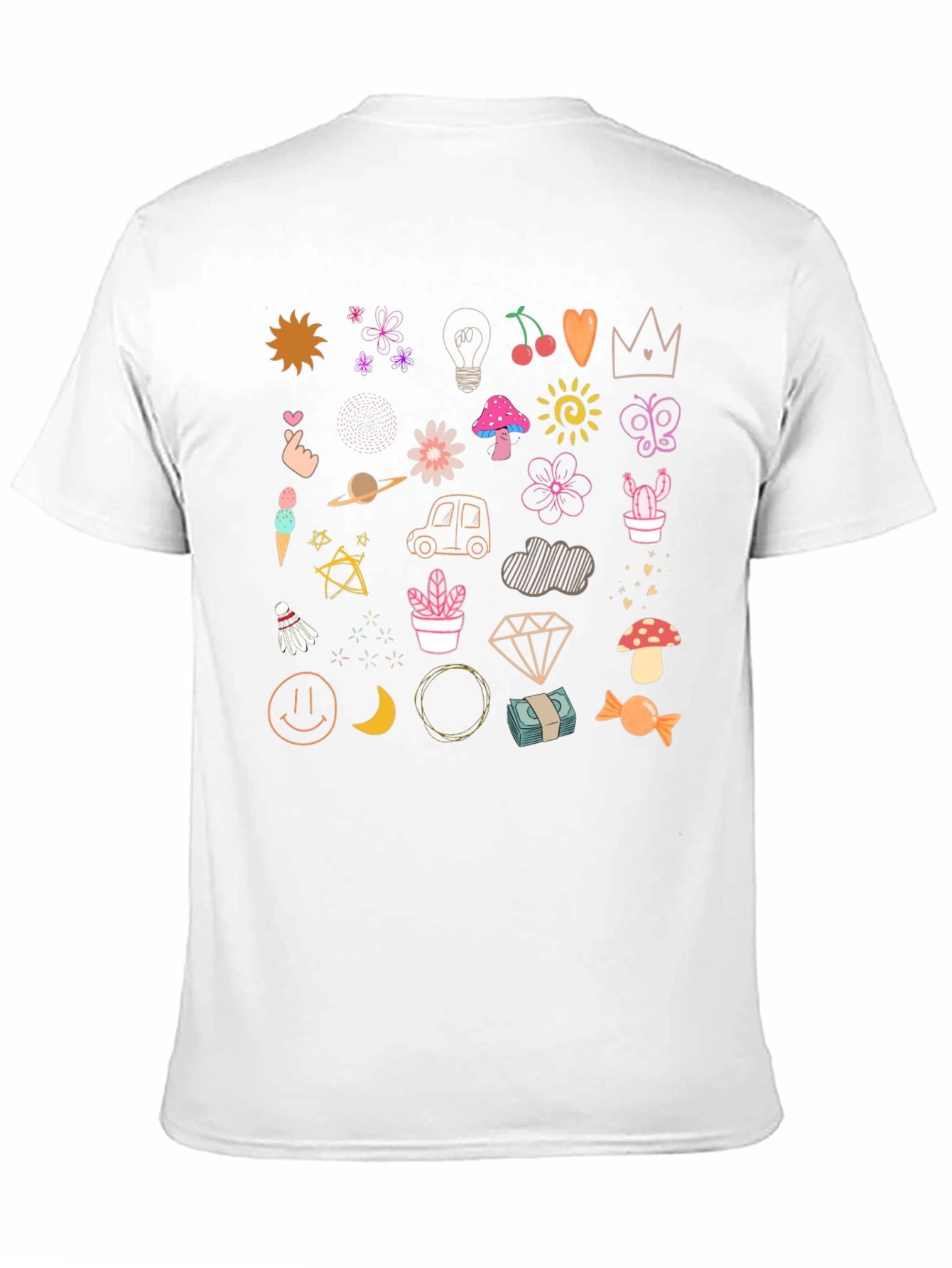 Doodle Print Black T-Shirt - Fun & Quirky Style