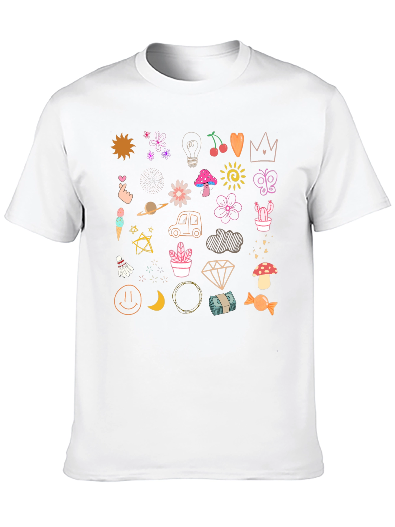 Doodle Print Black T-Shirt - Fun & Quirky Style