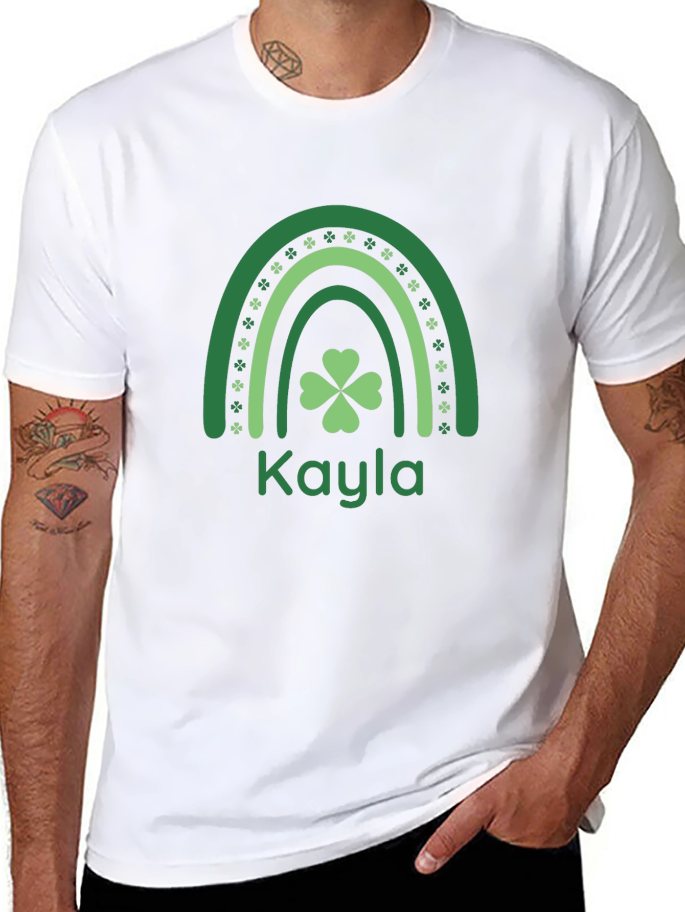 Kayla St. Patricks Day Shamrock Rainbow T-Shirt