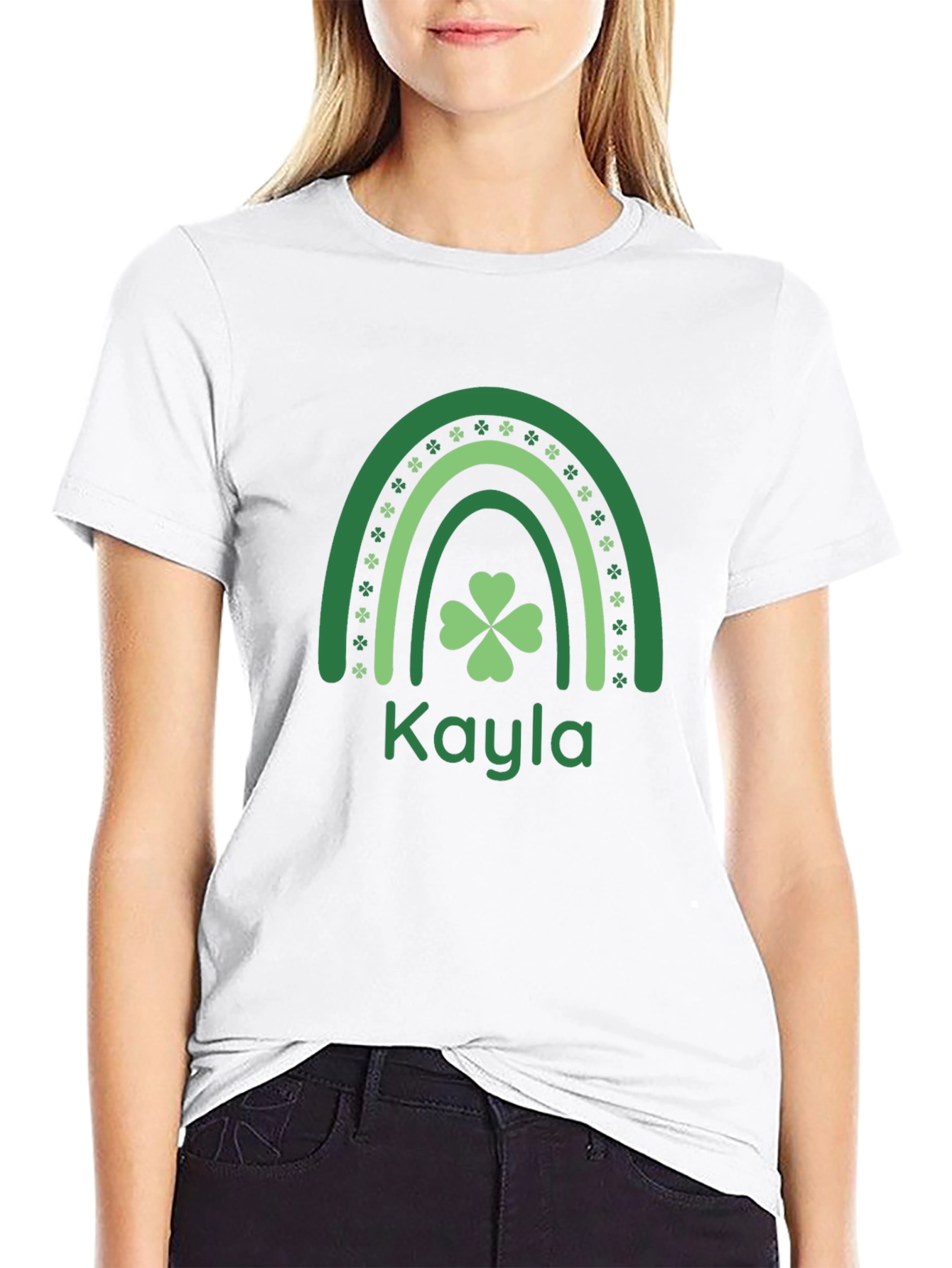 Kayla St. Patricks Day Shamrock Rainbow T-Shirt