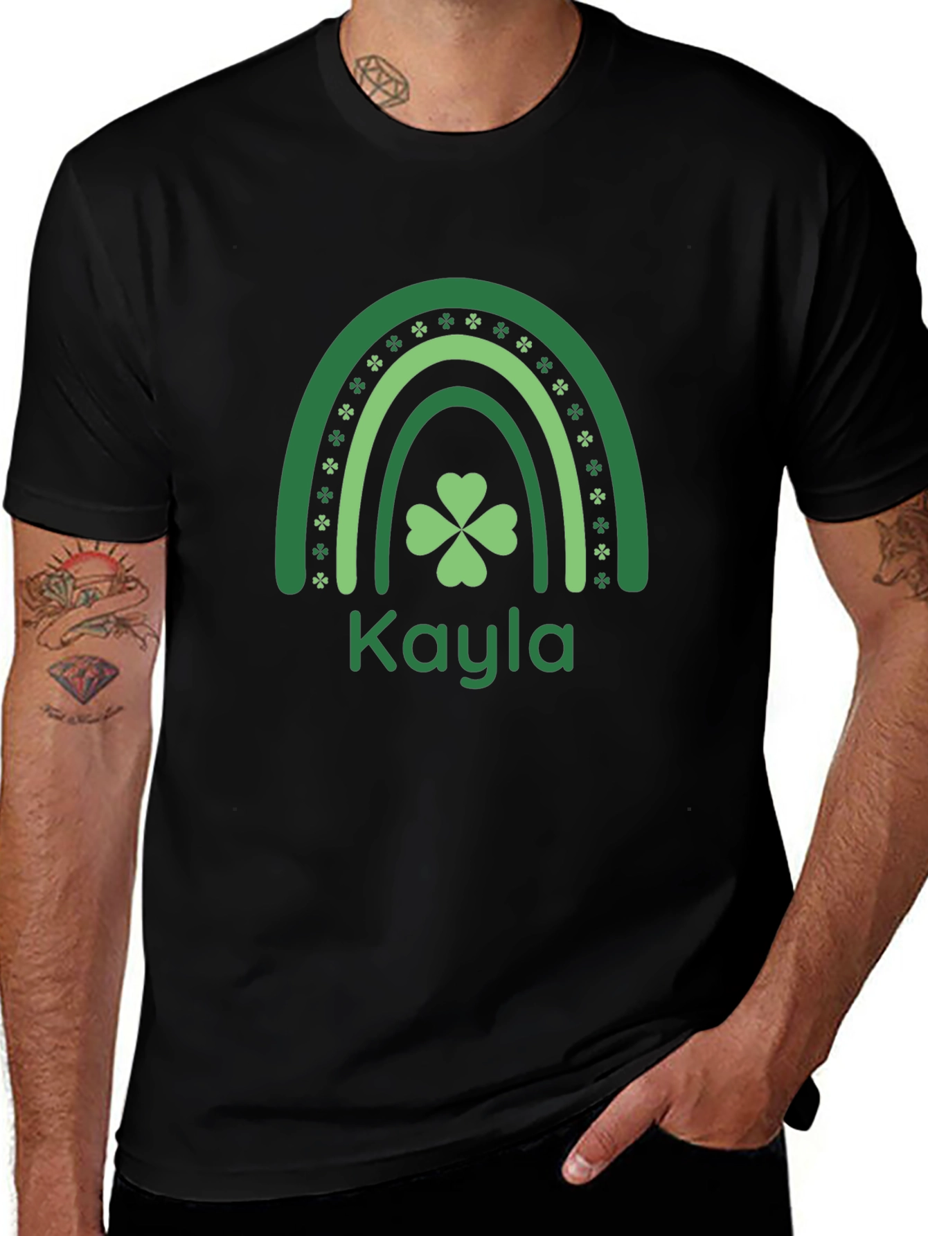Kayla St. Patricks Day Shamrock Rainbow T-Shirt