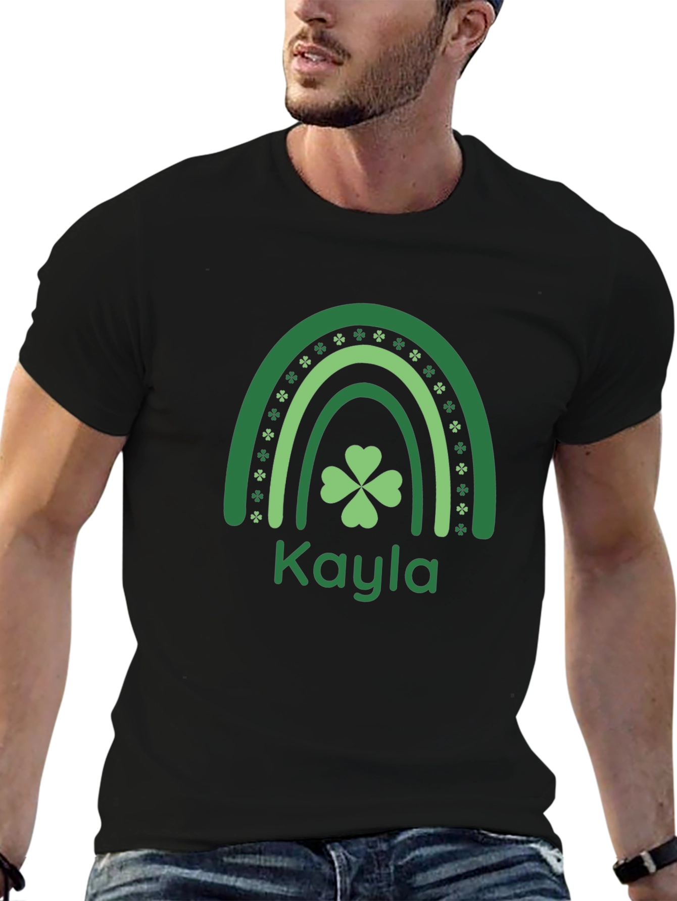 Kayla St. Patricks Day Shamrock Rainbow T-Shirt