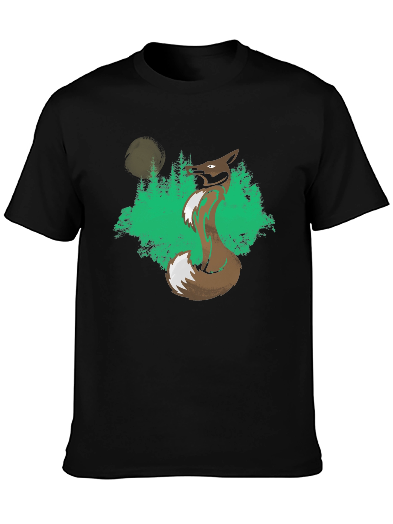 Fox Forest Graphic Tee - Mens Black T-Shirt