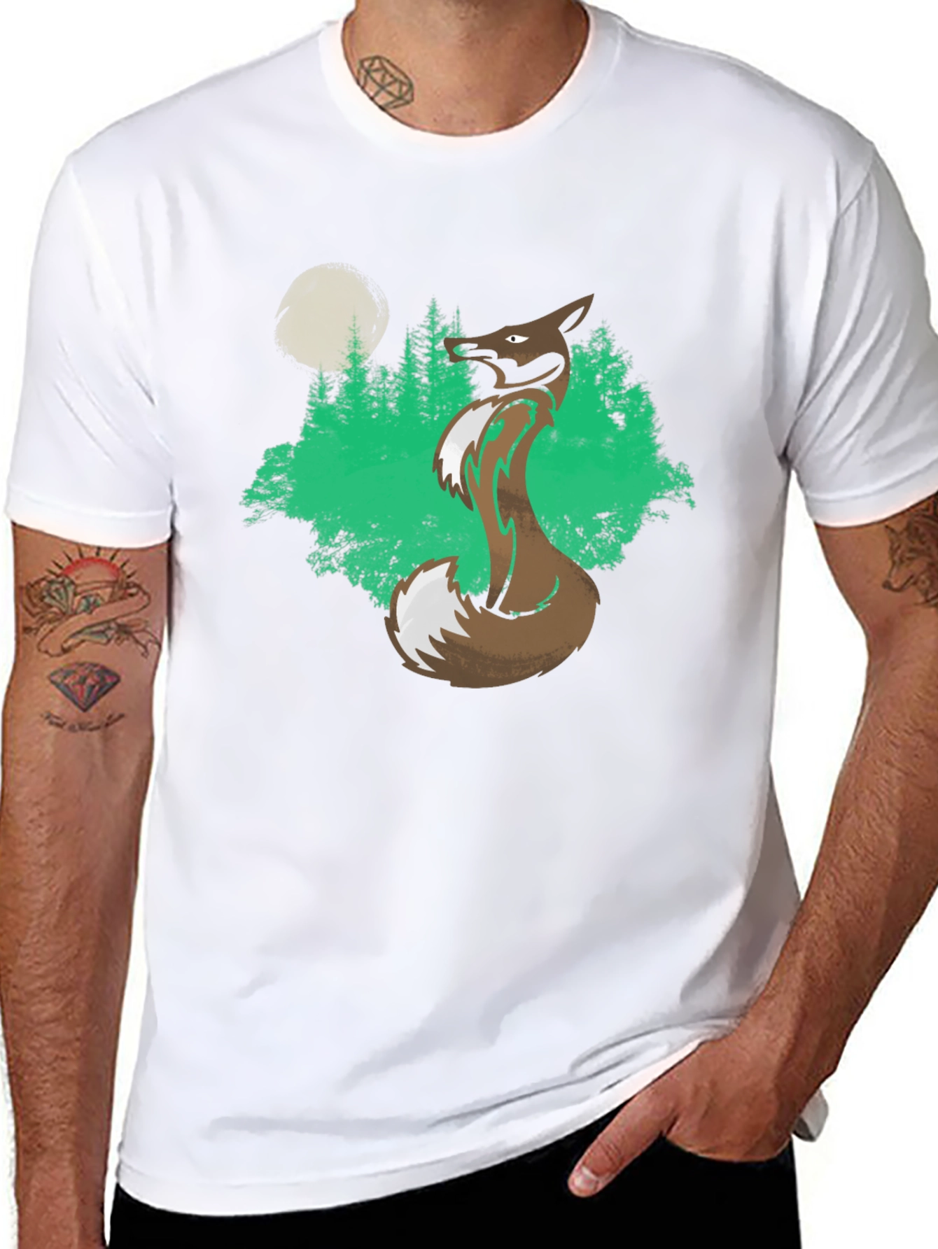 Fox Forest Graphic Tee - Mens Black T-Shirt