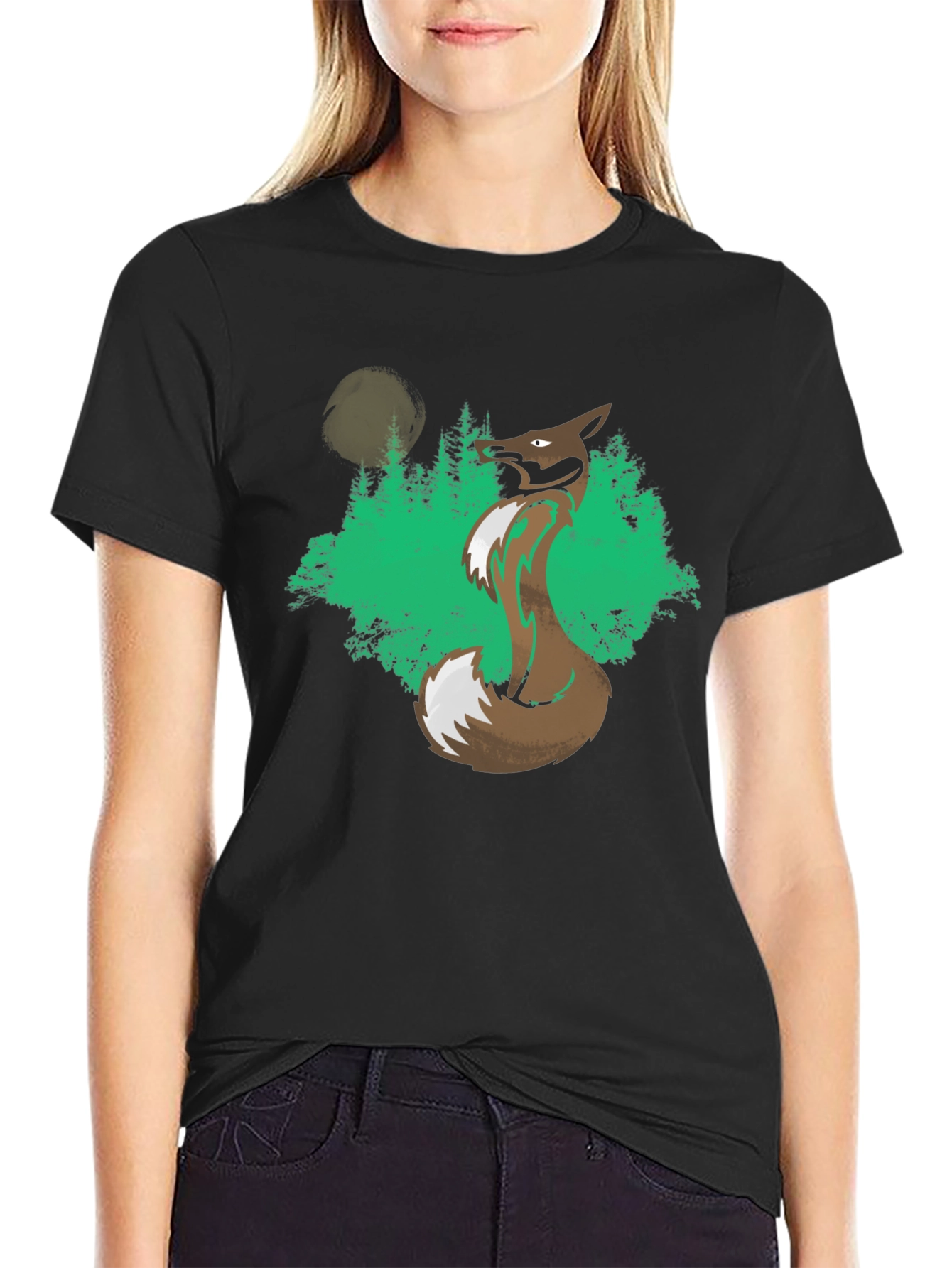 Fox Forest Graphic Tee - Mens Black T-Shirt