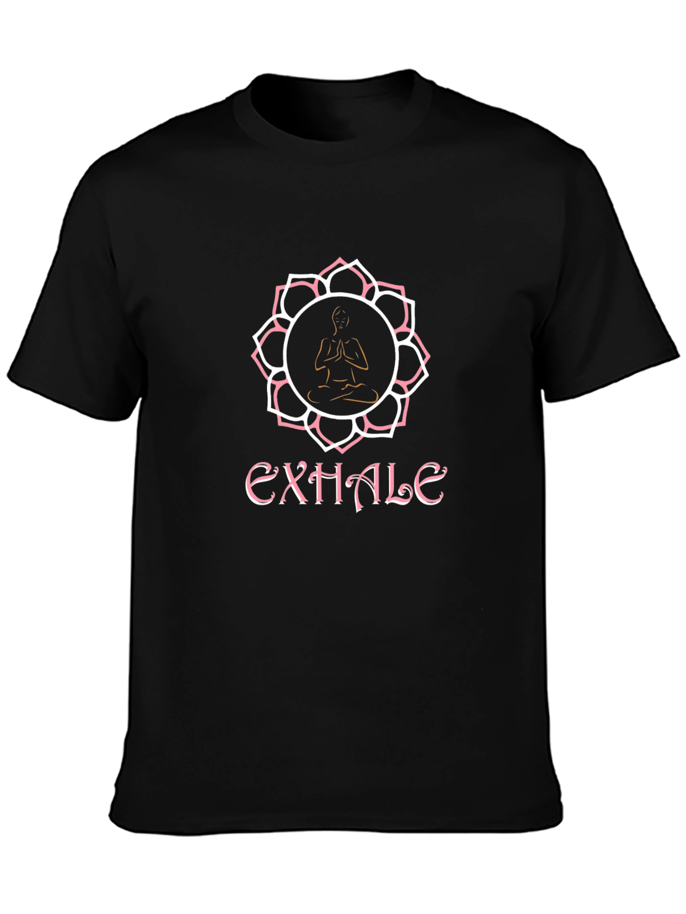 Exhale Yoga Black Tee - Meditative Comfort