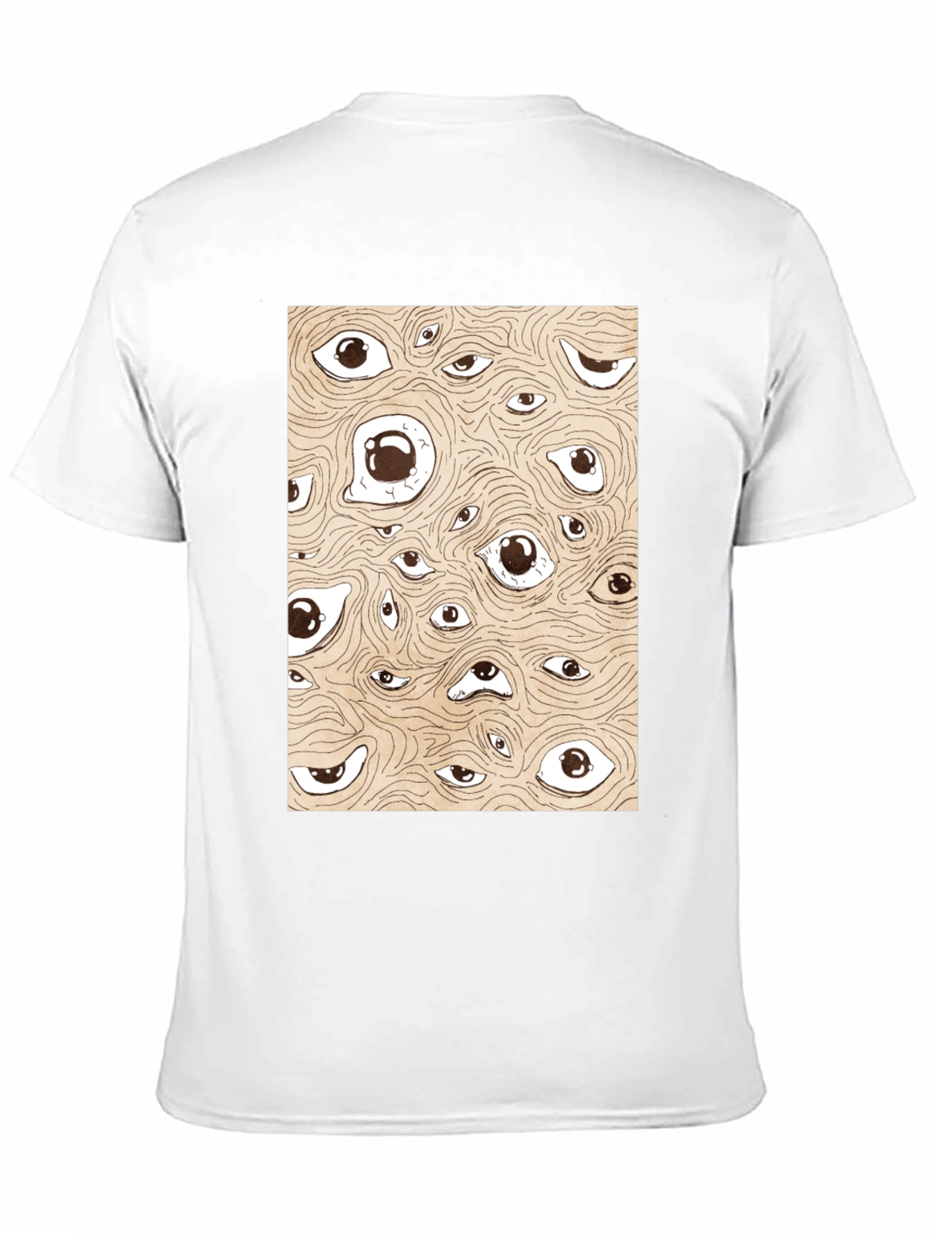Surreal Eyes Pattern Black T-Shirt