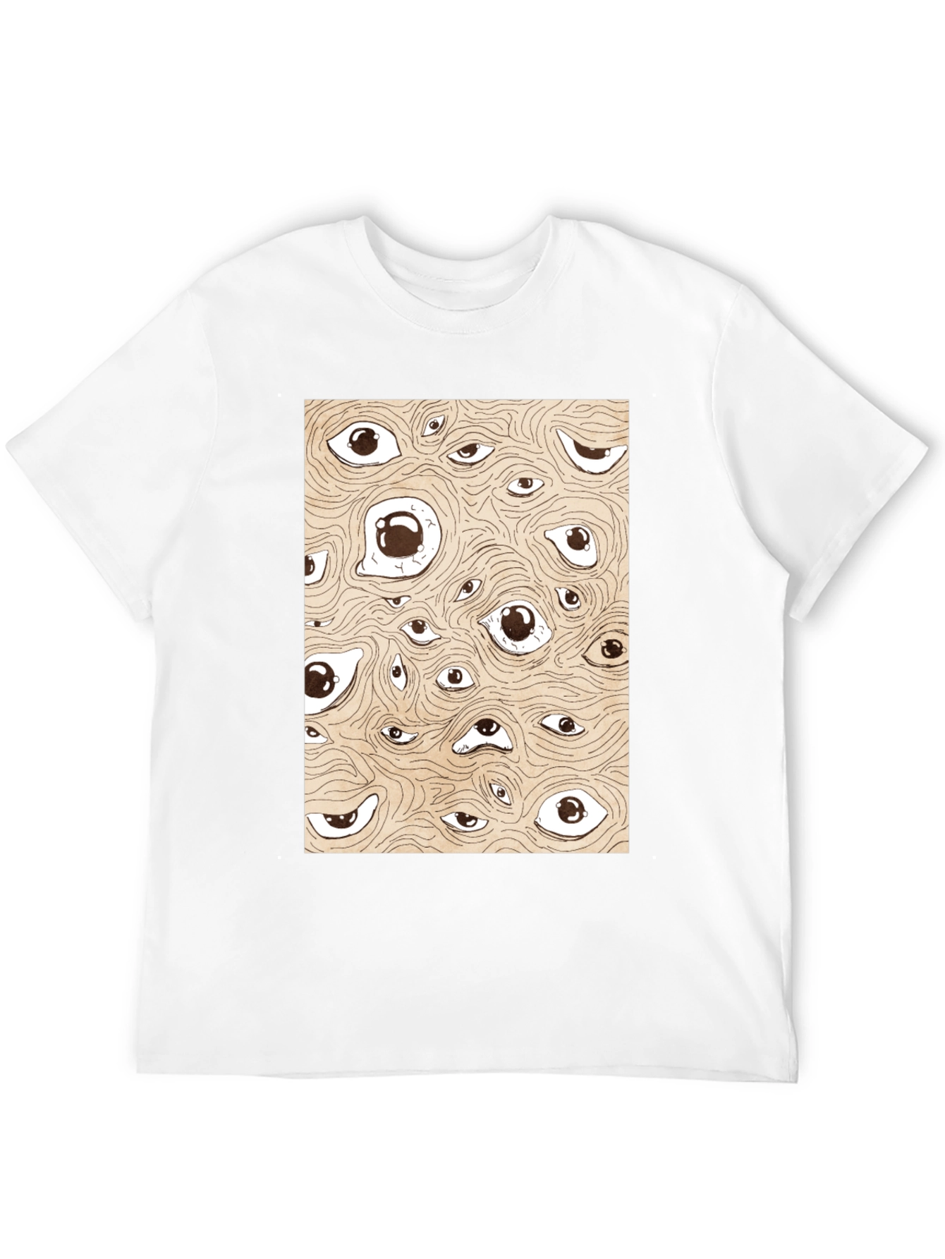 Surreal Eyes Pattern Black T-Shirt