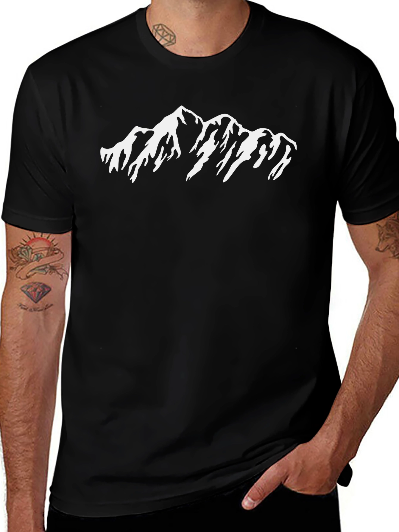 Mountain Peak Graphic Black T-Shirt