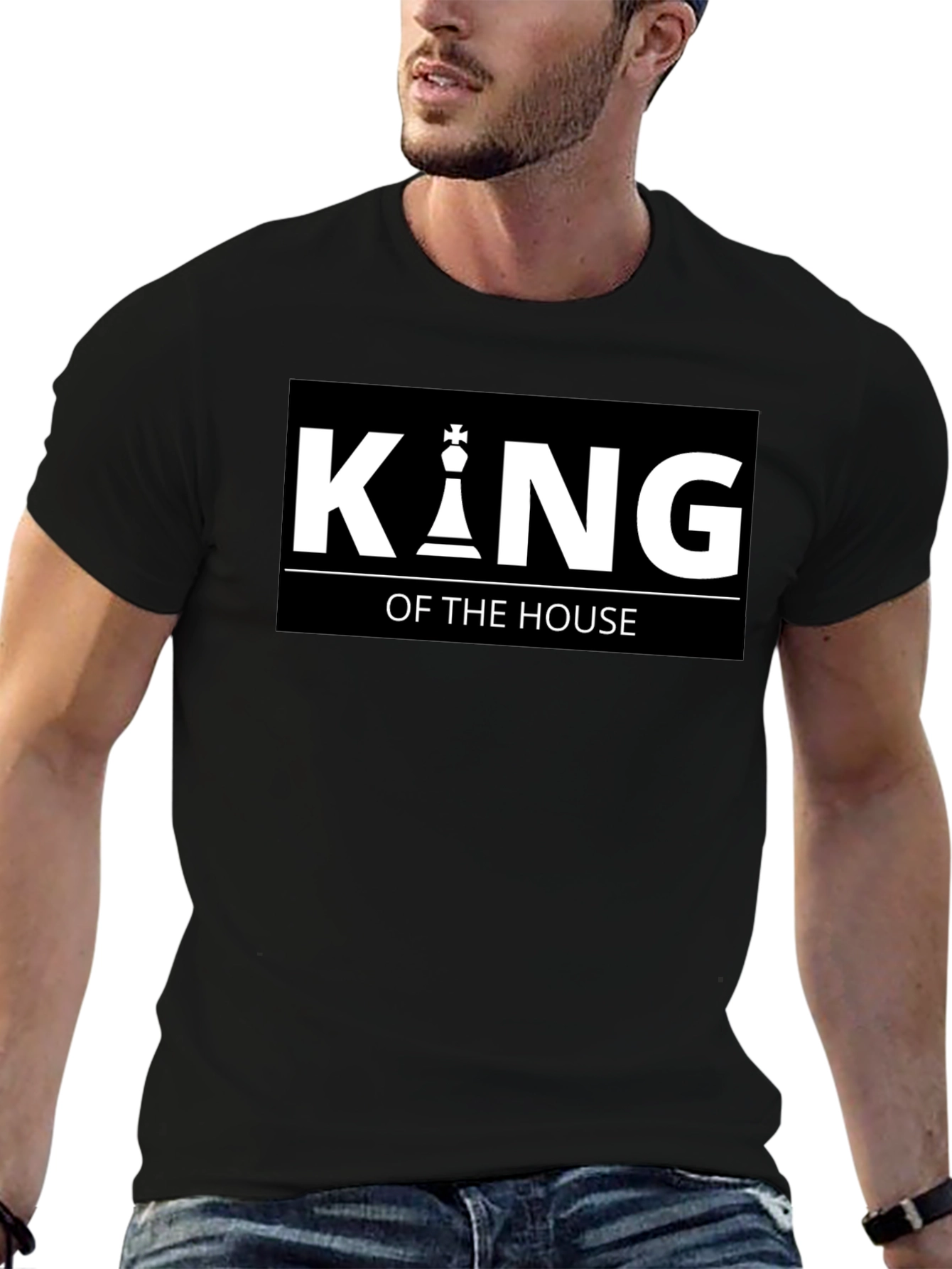King of the House Chess Piece Black T-Shirt