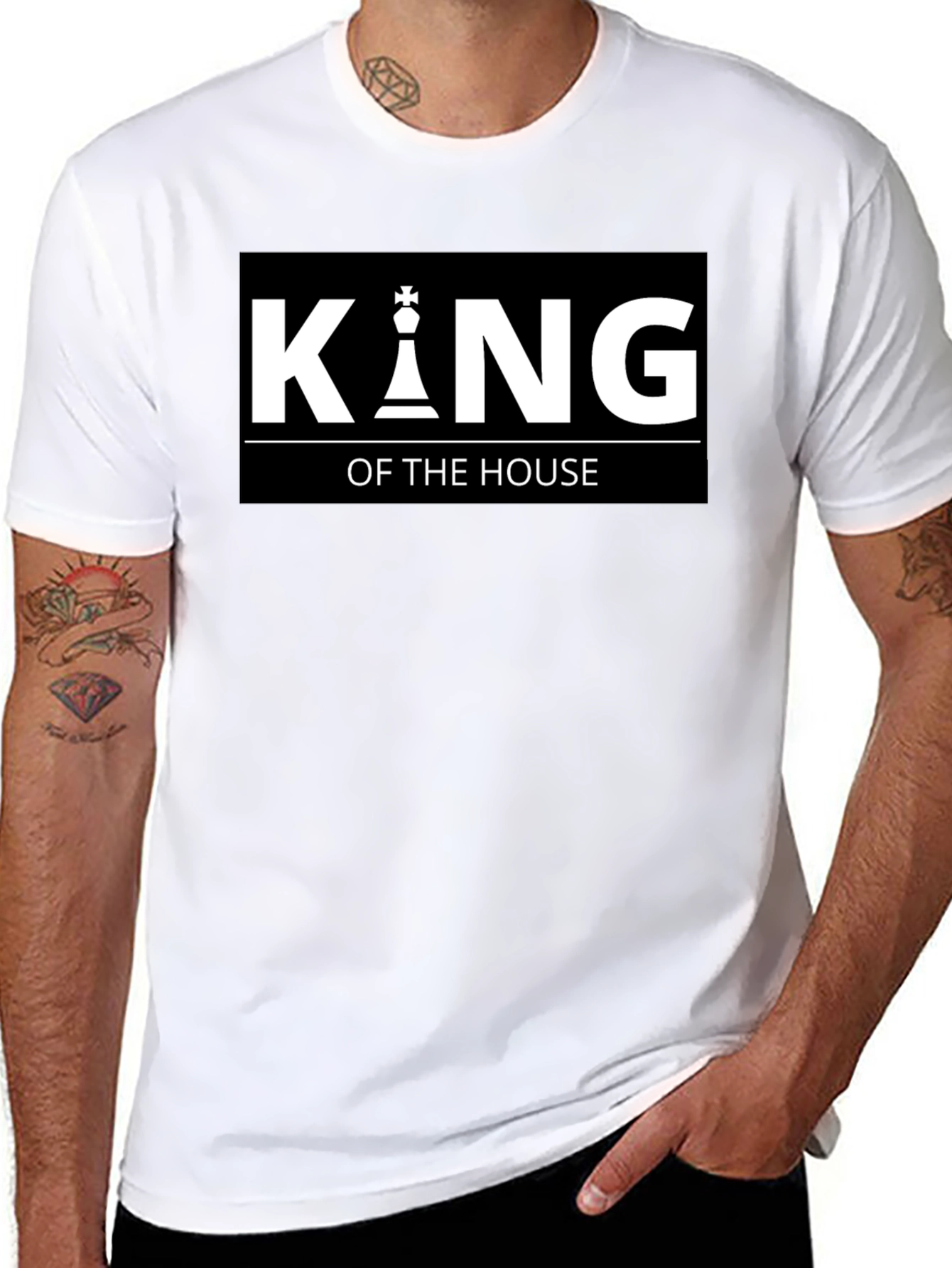 King of the House Chess Piece Black T-Shirt