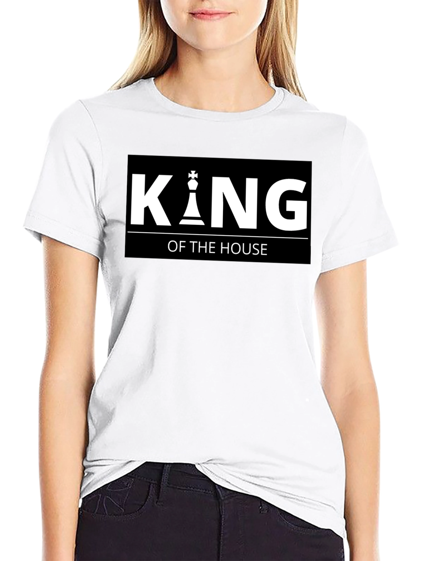 King of the House Chess Piece Black T-Shirt