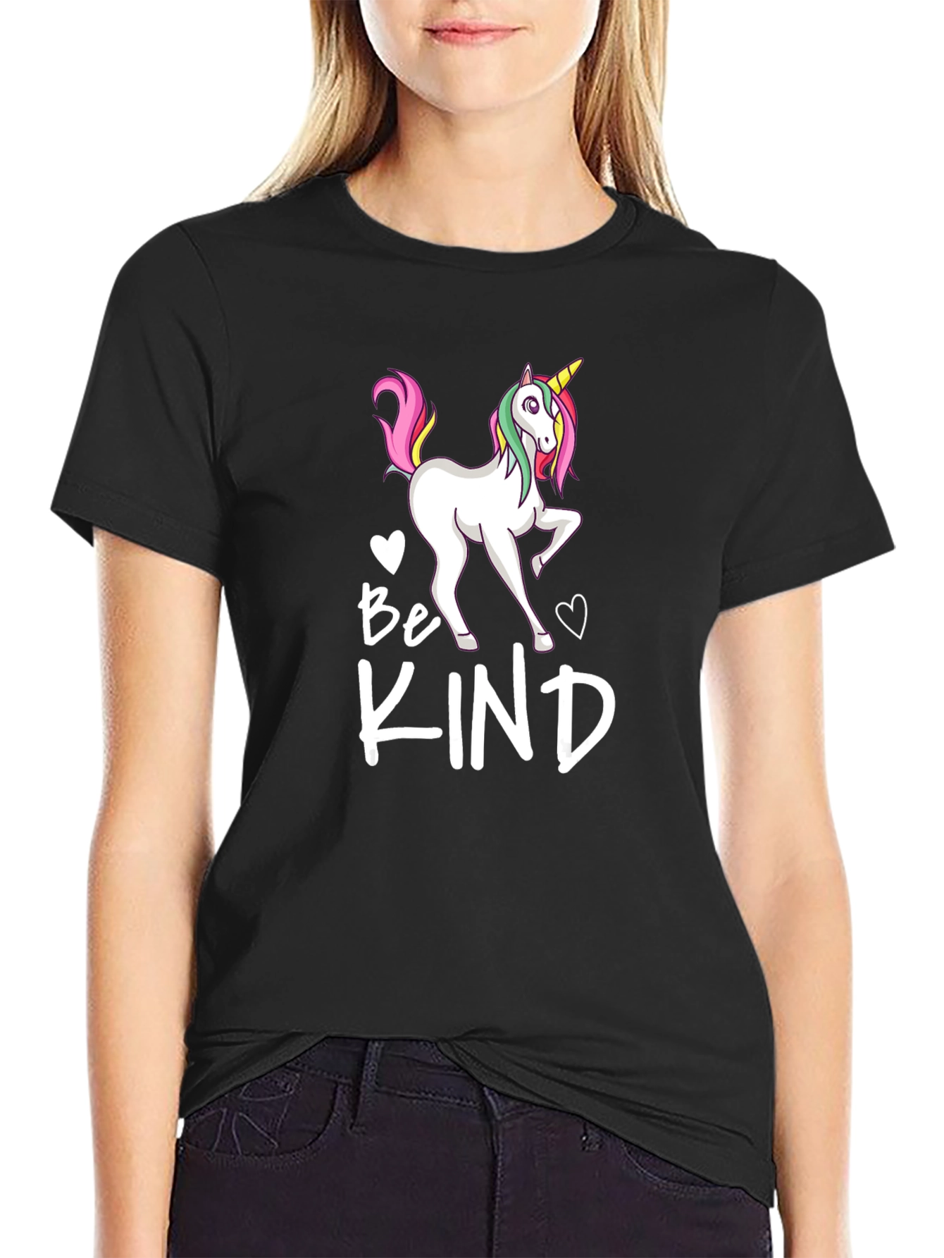 Be Kind Unicorn Black T-Shirt