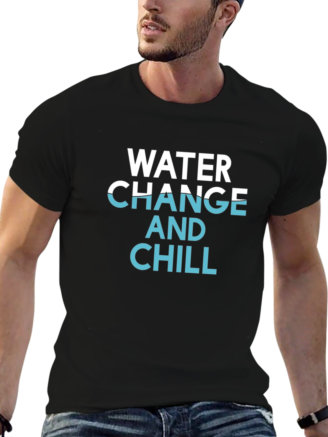 Water Change and Chill Black T-Shirt