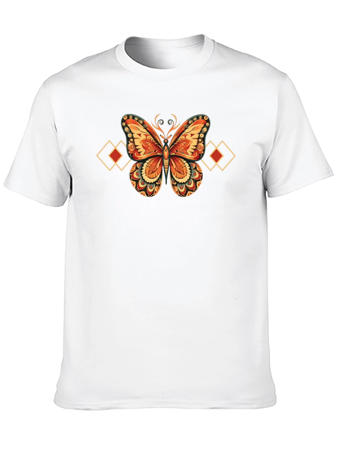 Butterfly Diamond Graphic Black T-Shirt