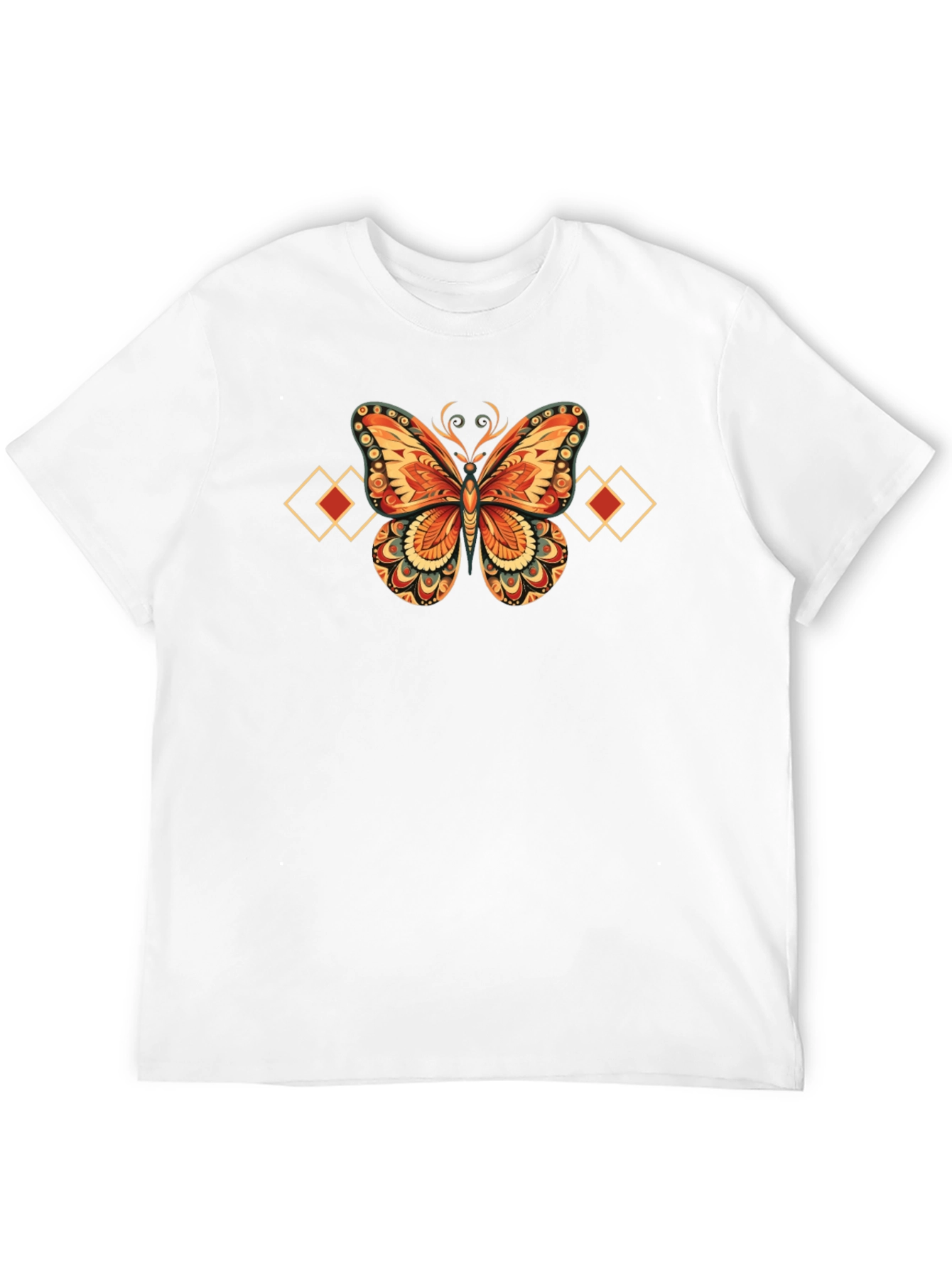 Butterfly Diamond Graphic Black T-Shirt