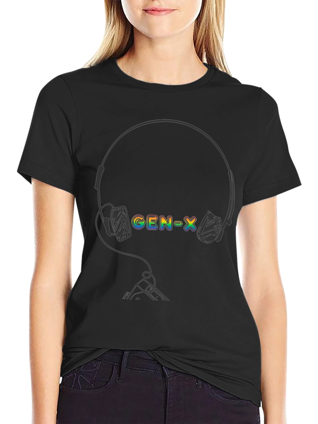 Gen-X Rainbow Headphones Graphic Tee