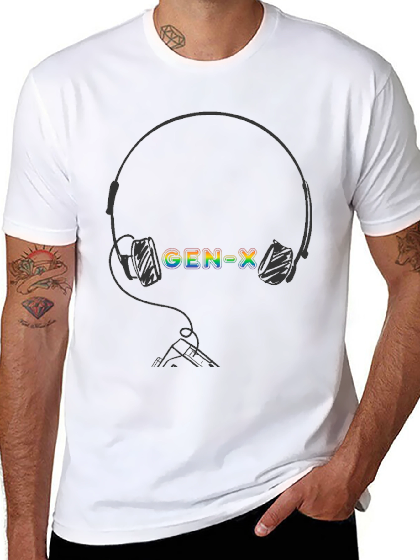Gen-X Rainbow Headphones Graphic Tee