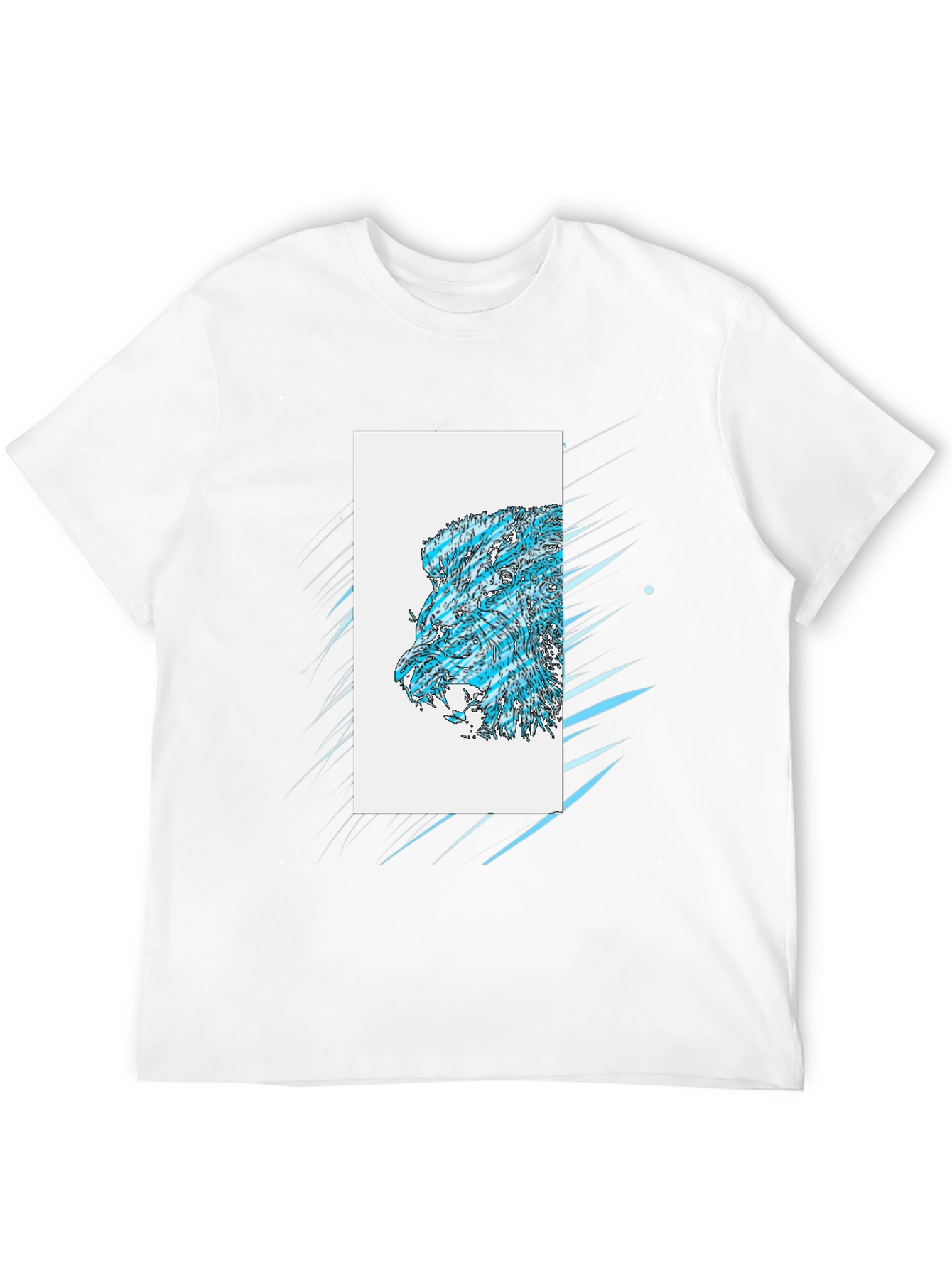 Abstract Lion Graphic Black T-Shirt