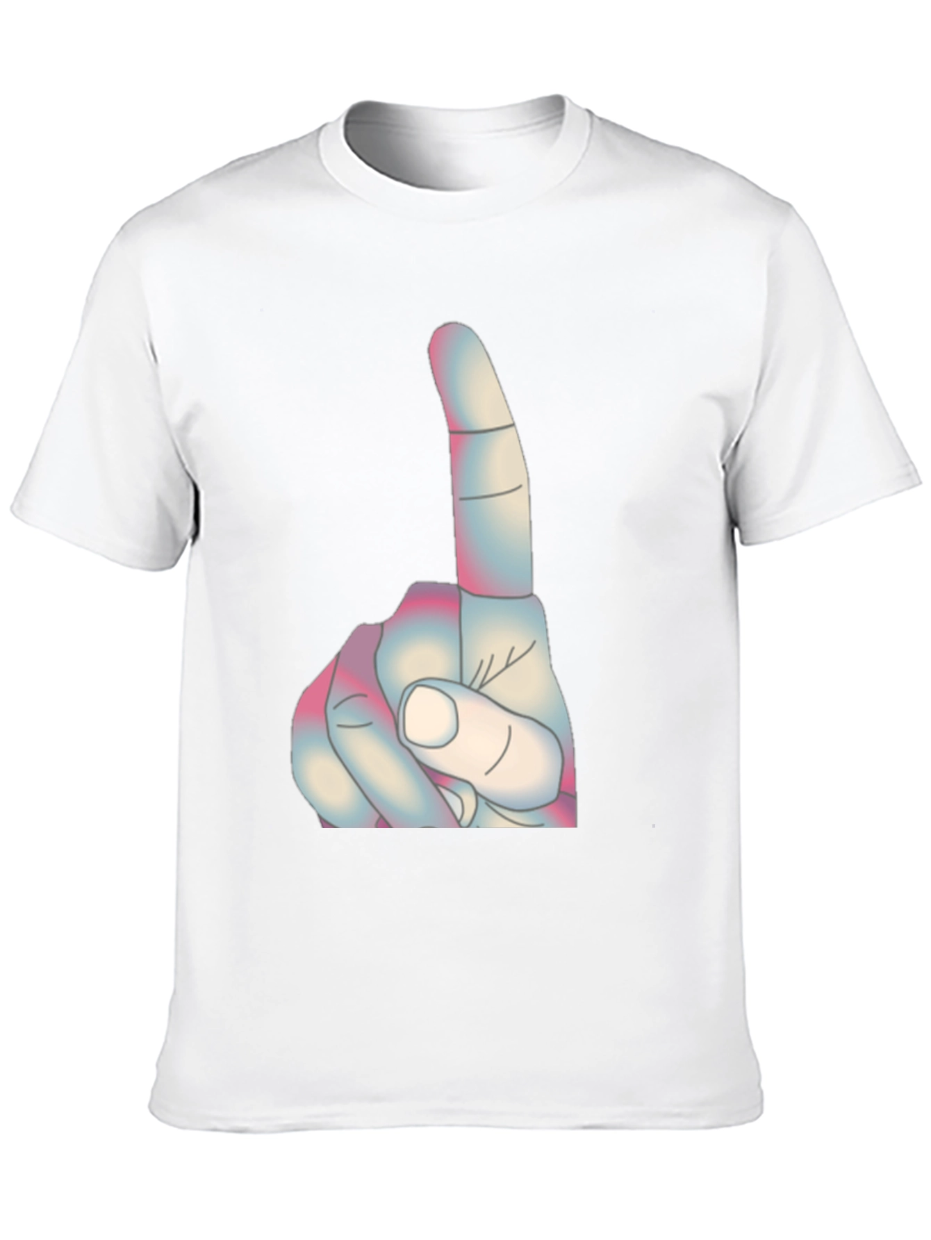 Novelty Finger Pointing Graphic Tee - Casual Black T-Shirt