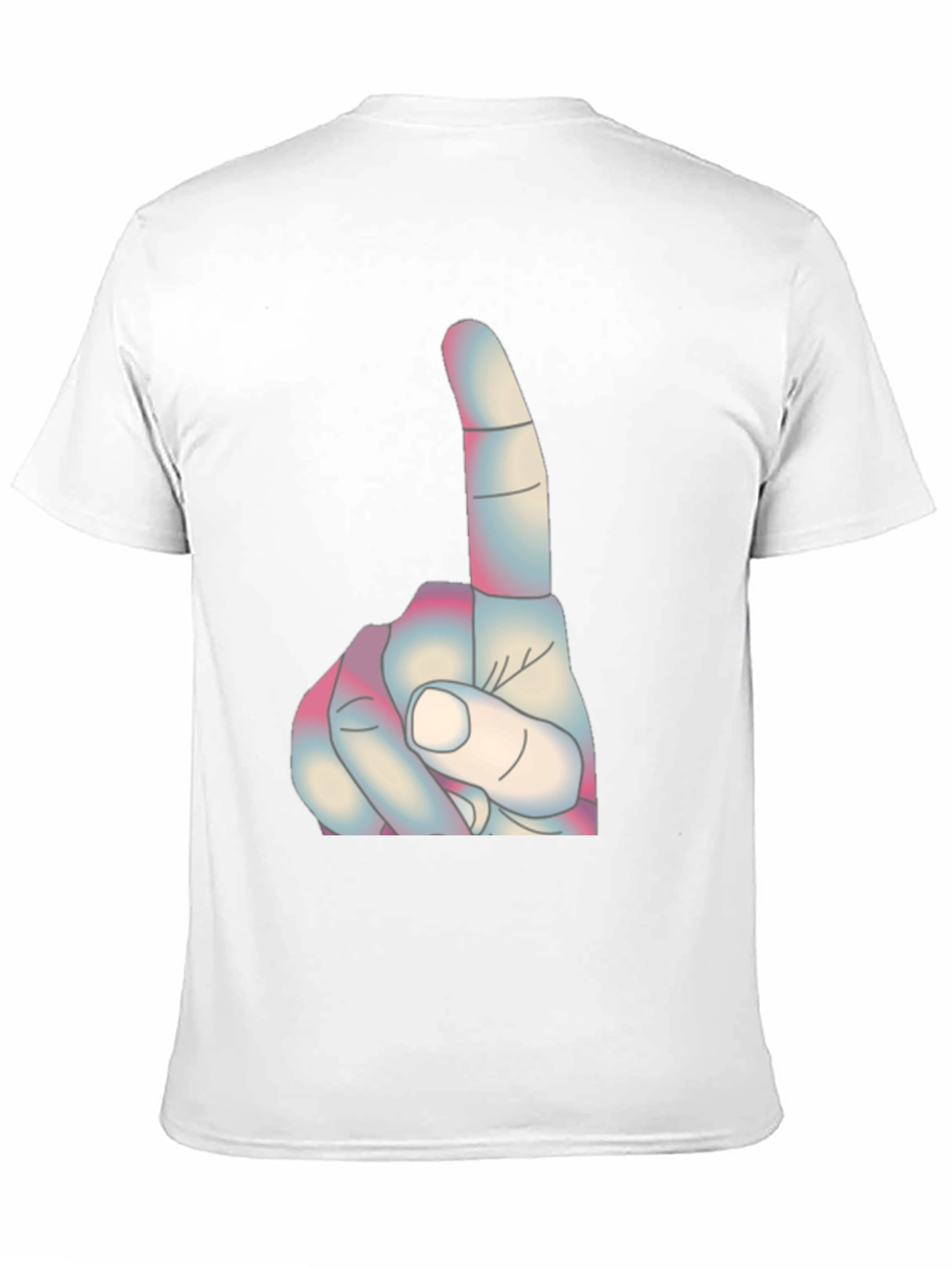 Novelty Finger Pointing Graphic Tee - Casual Black T-Shirt