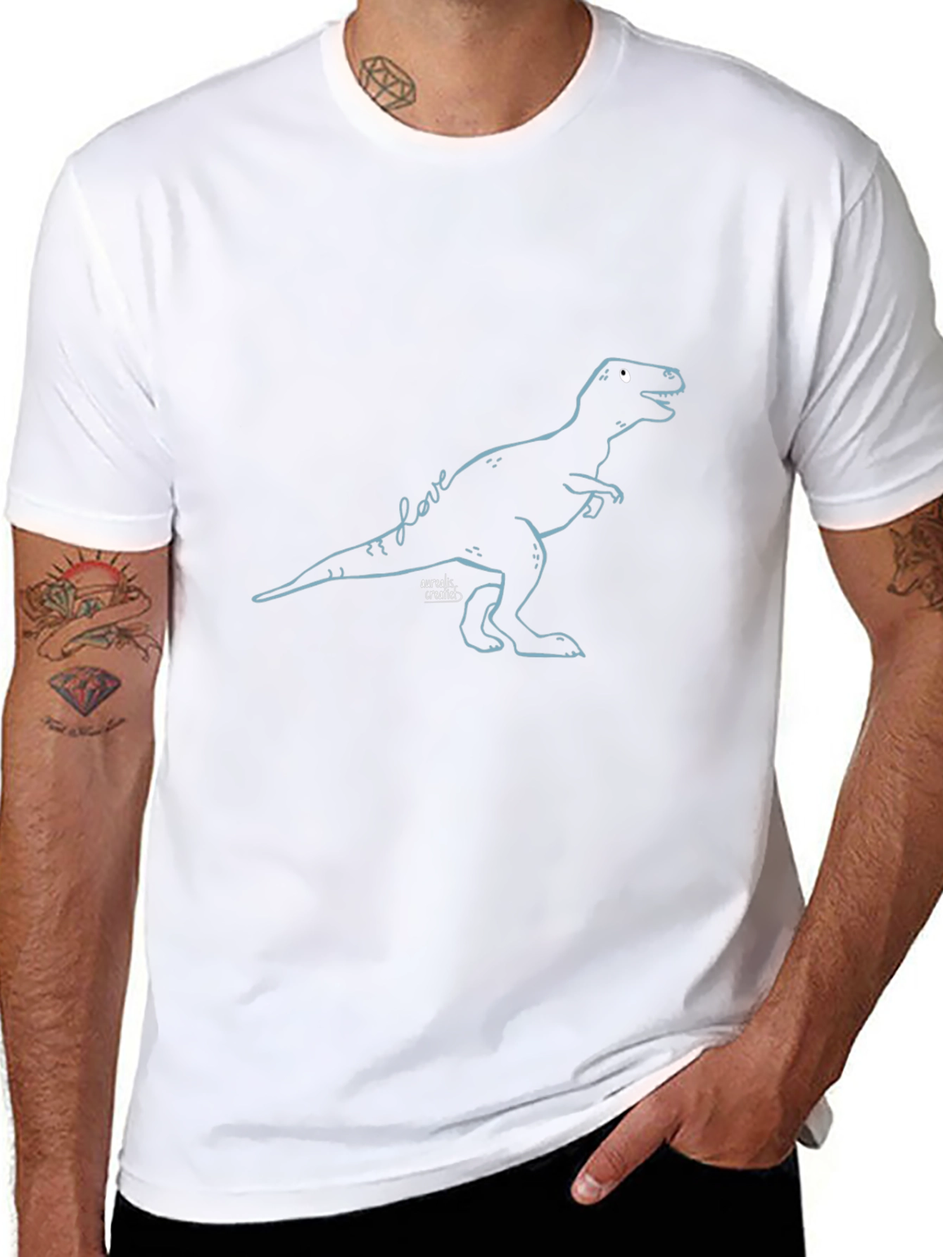 Dinosaur Love T-Shirt - Black Graphic Tee