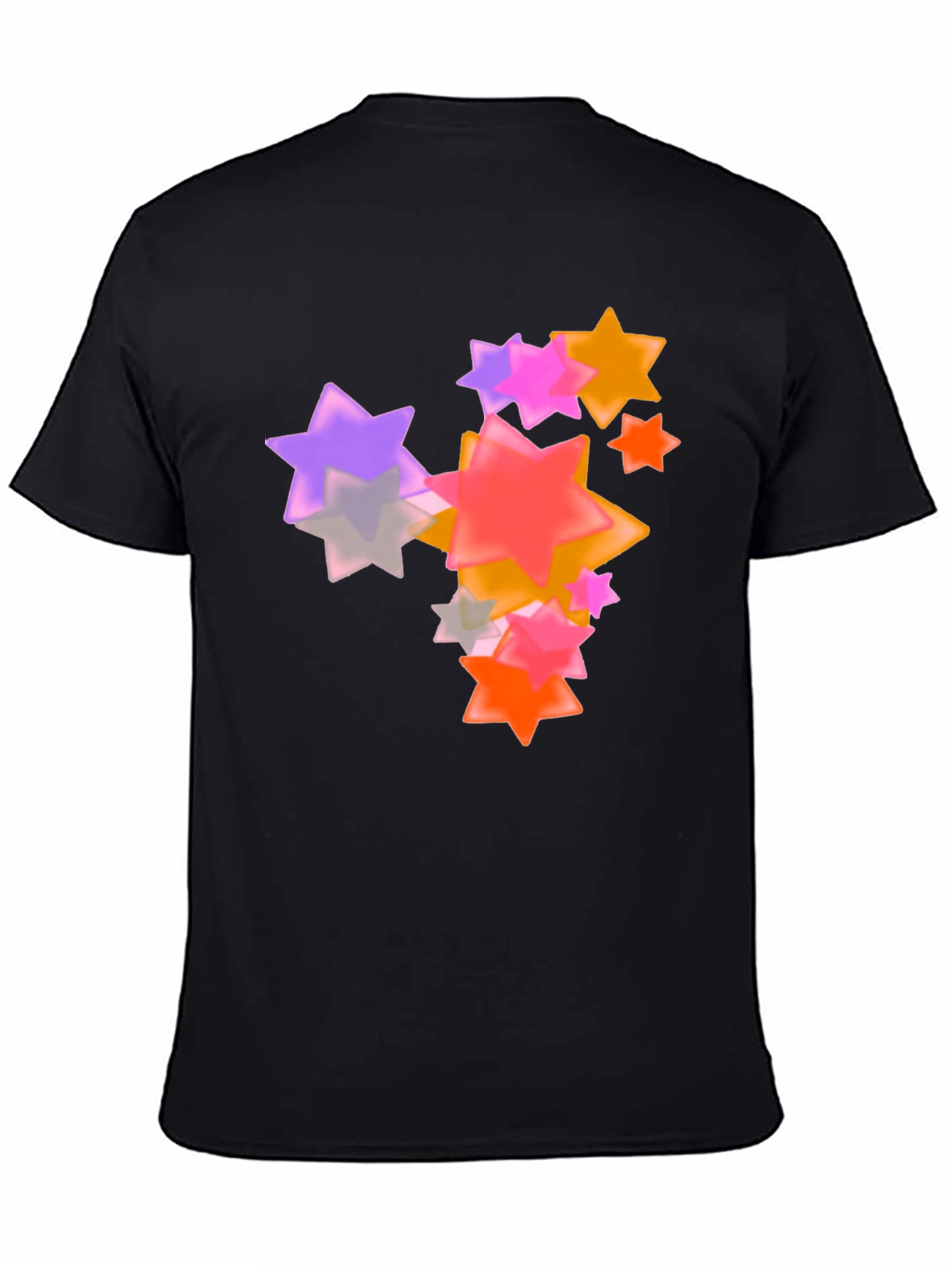 Star Pattern Black Tee Shirt