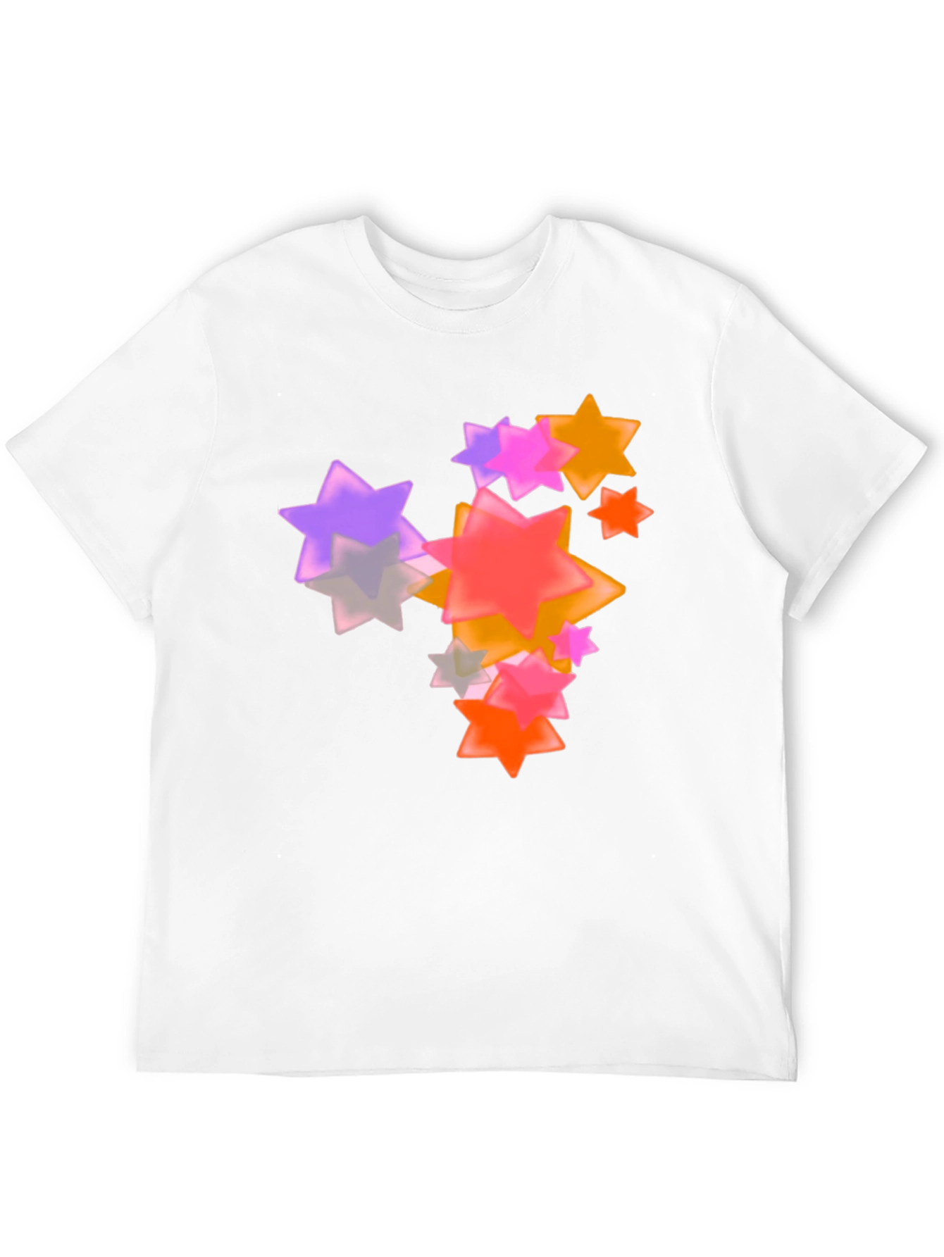 Star Pattern Black Tee Shirt