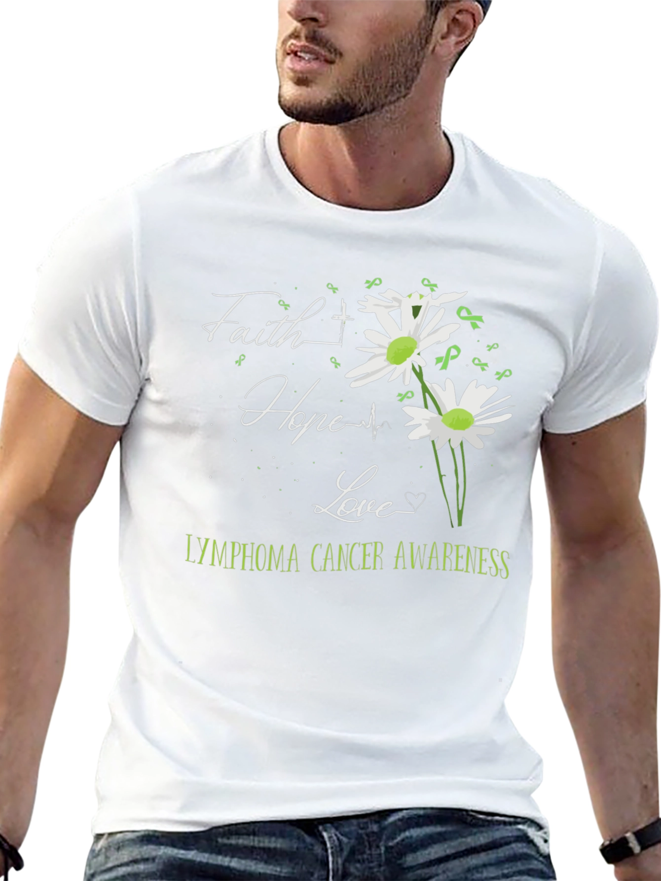 Lymphoma Awareness Graphic Tee - Faith Hope Love