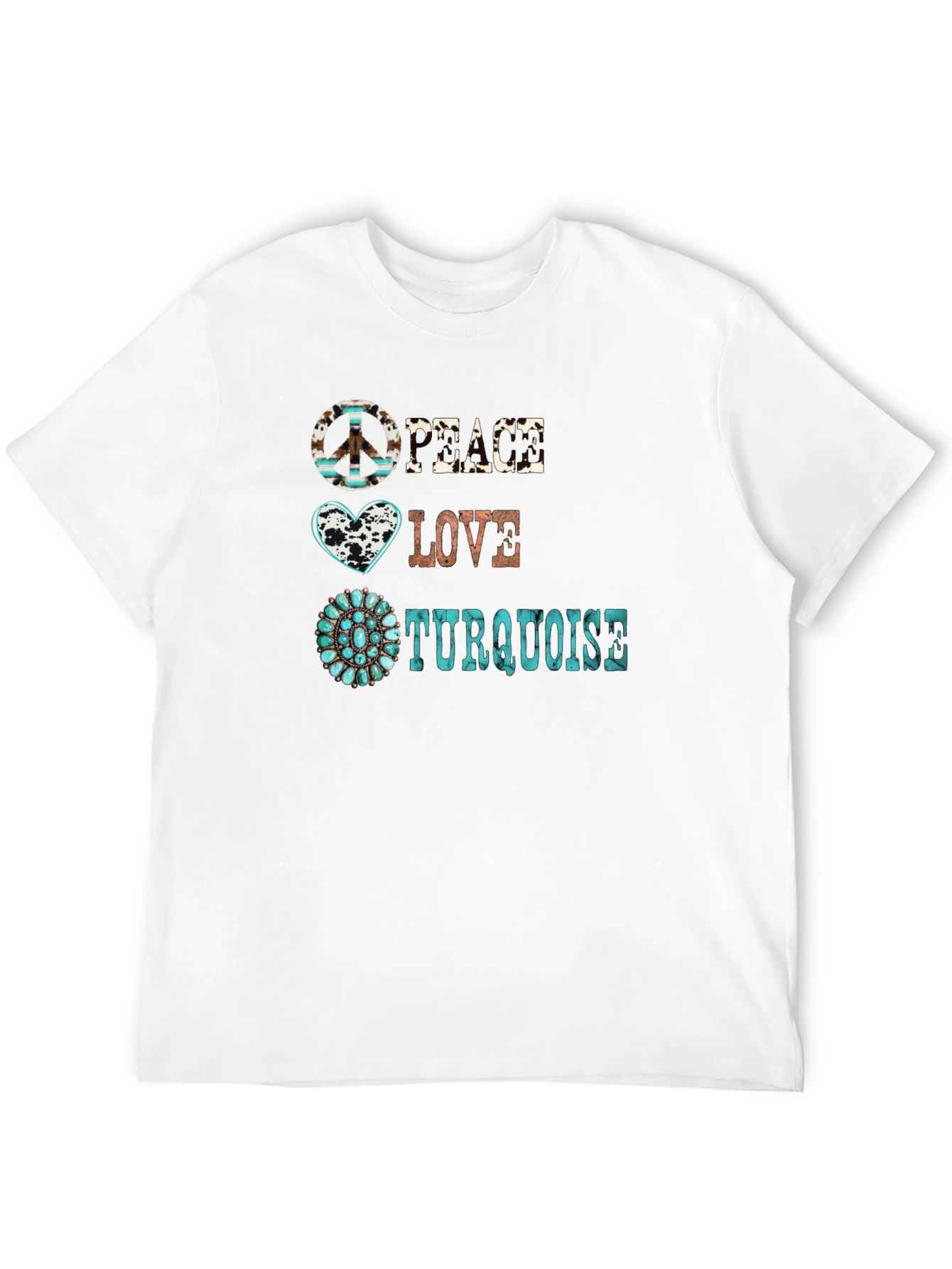 Peace Love Turquoise Graphic Tee