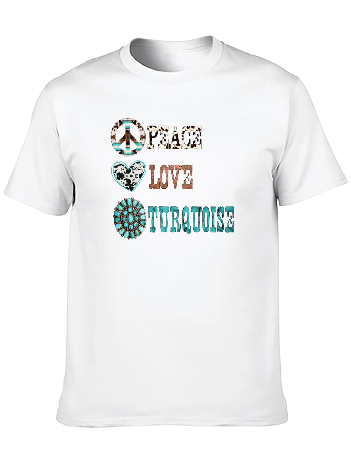 Peace Love Turquoise Graphic Tee