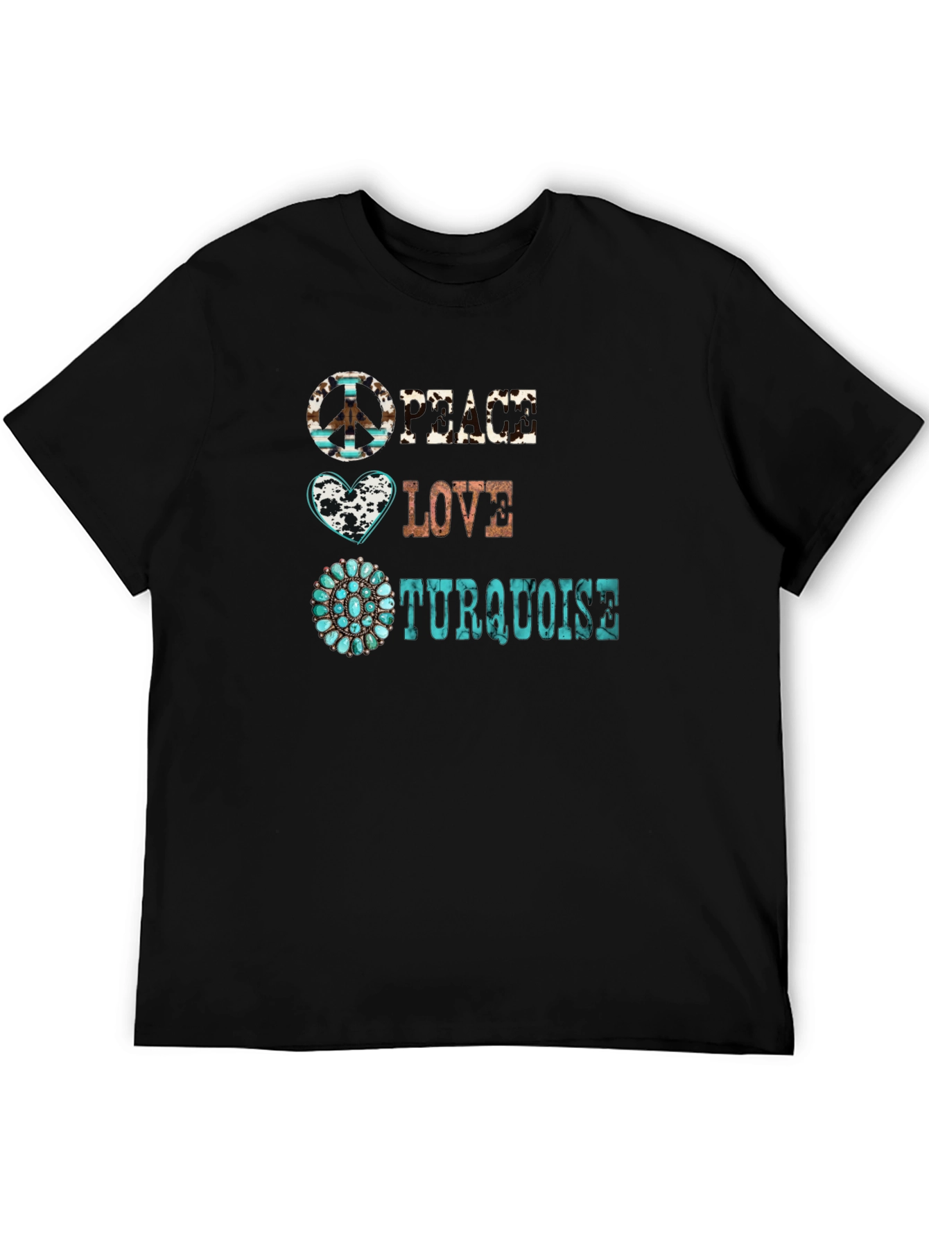 Peace Love Turquoise Graphic Tee