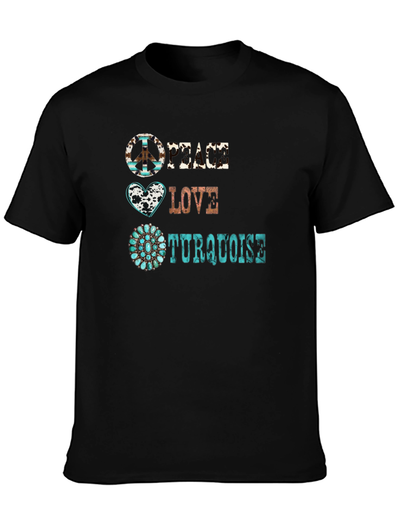 Peace Love Turquoise Graphic Tee