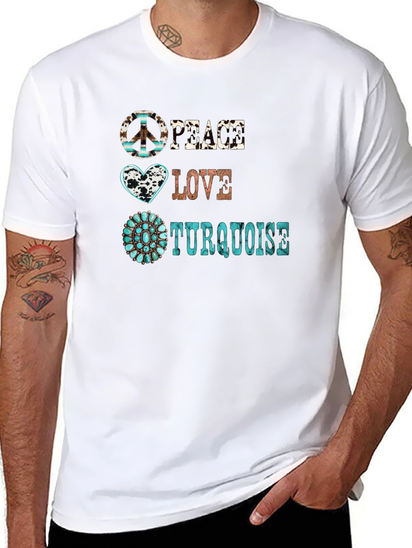 Peace Love Turquoise Graphic Tee