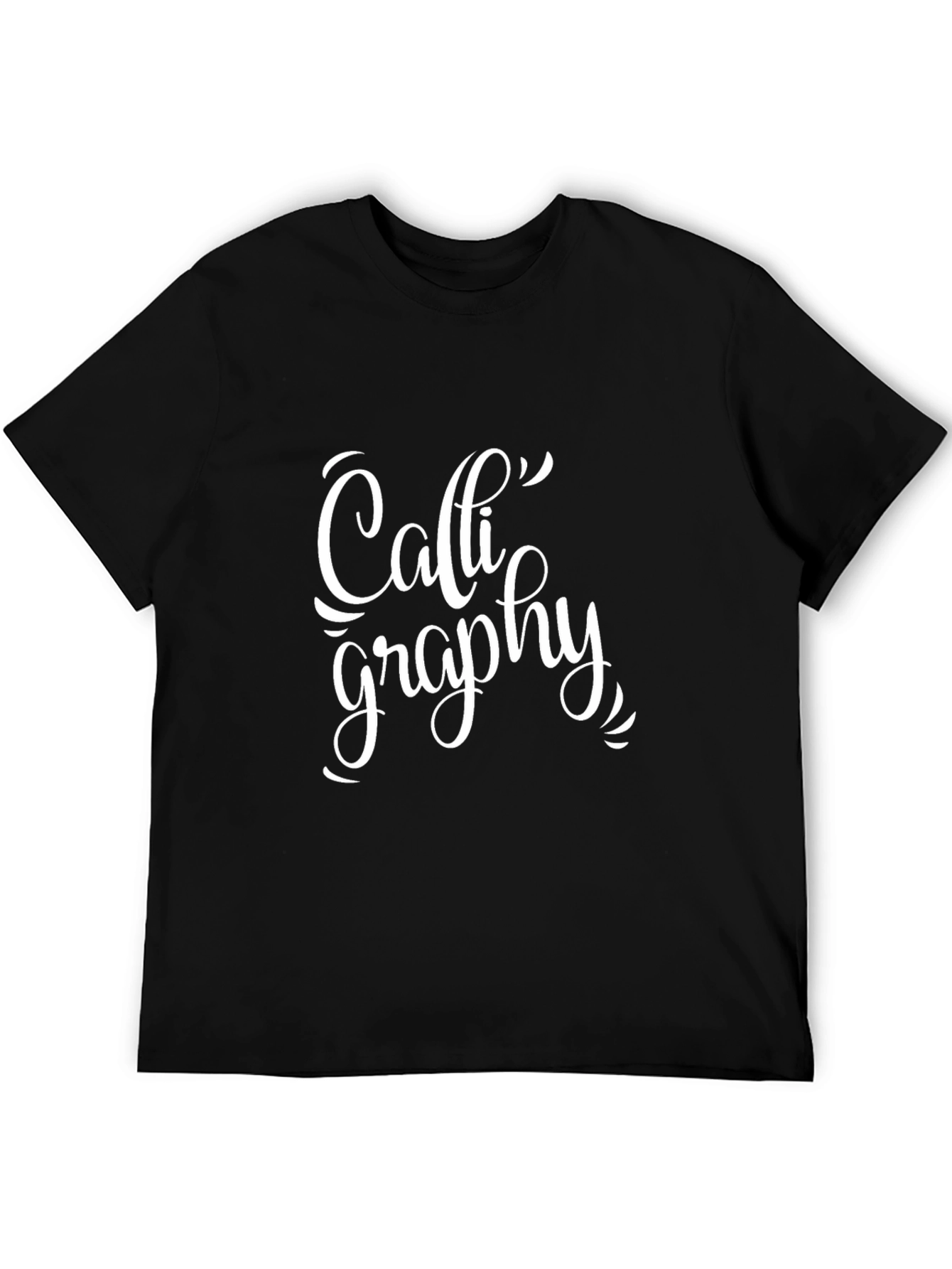 Calligraphy Graphic Black T-Shirt for Men