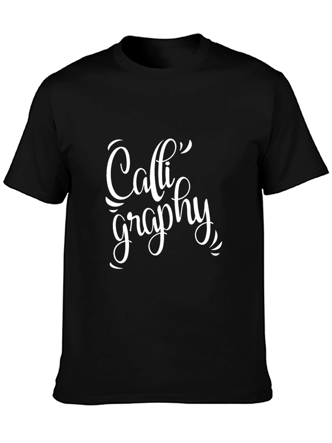 Calligraphy Graphic Black T-Shirt for Men