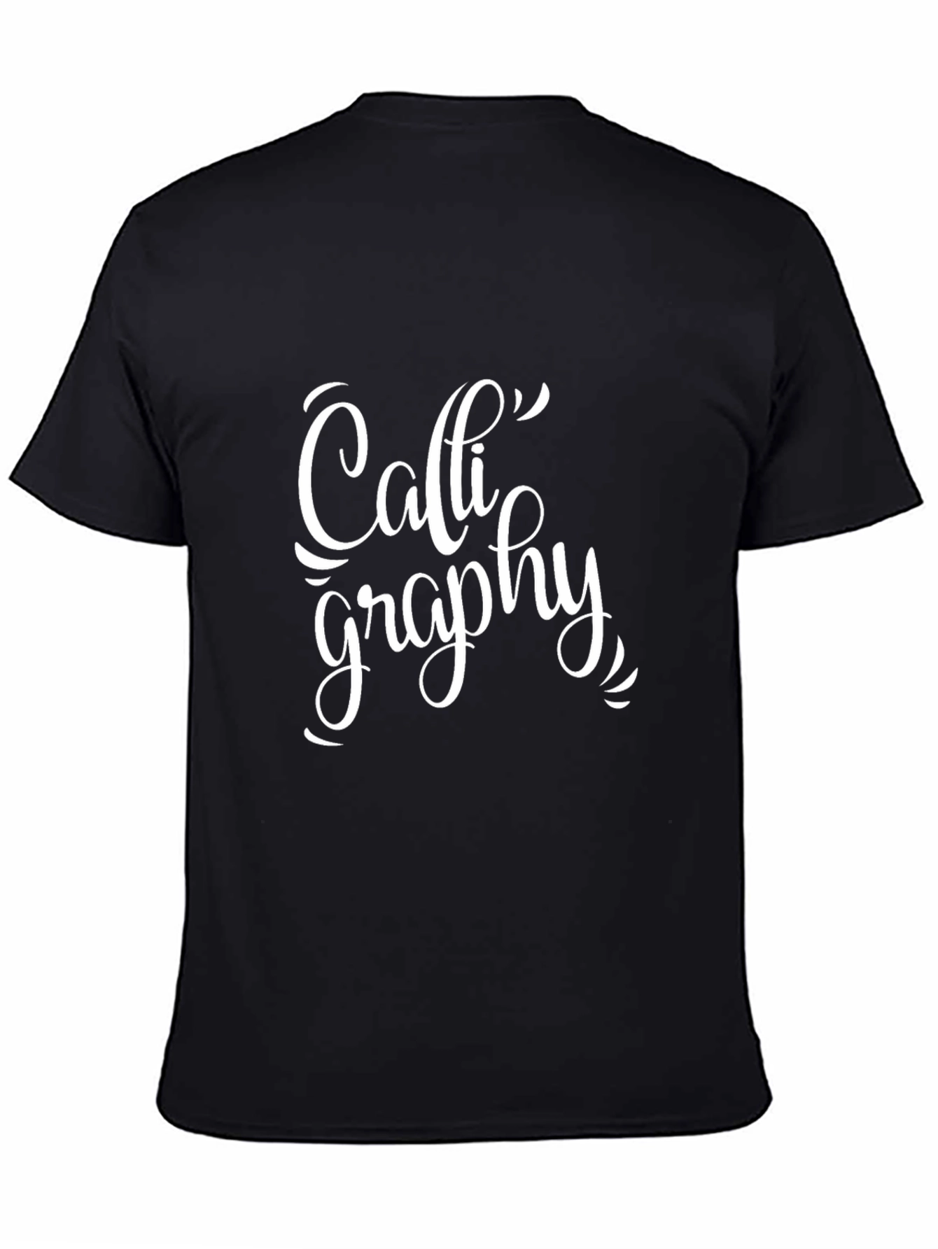 Calligraphy Graphic Black T-Shirt for Men