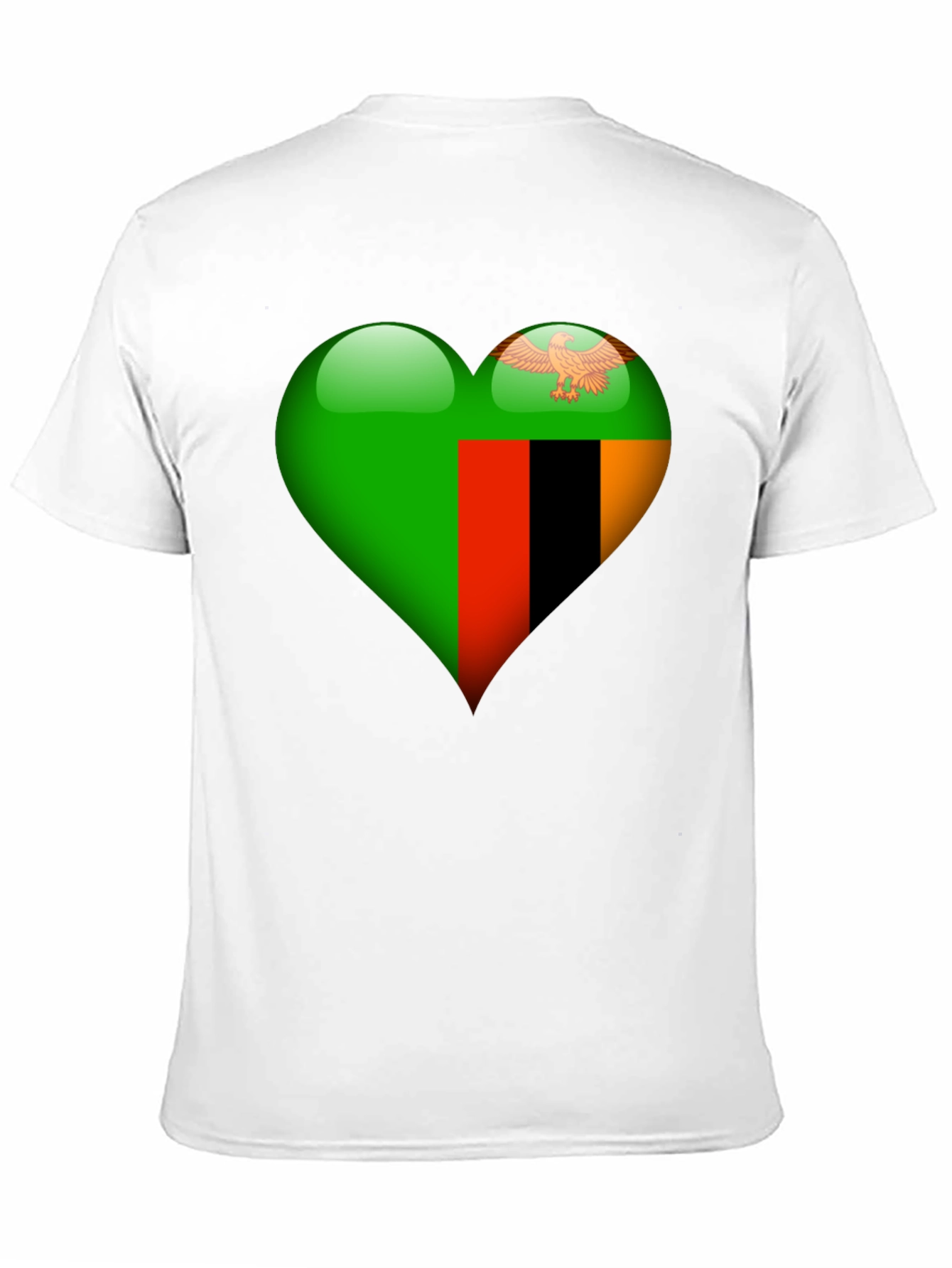 Zambia Flag Heart T-Shirt - Show Your Love!