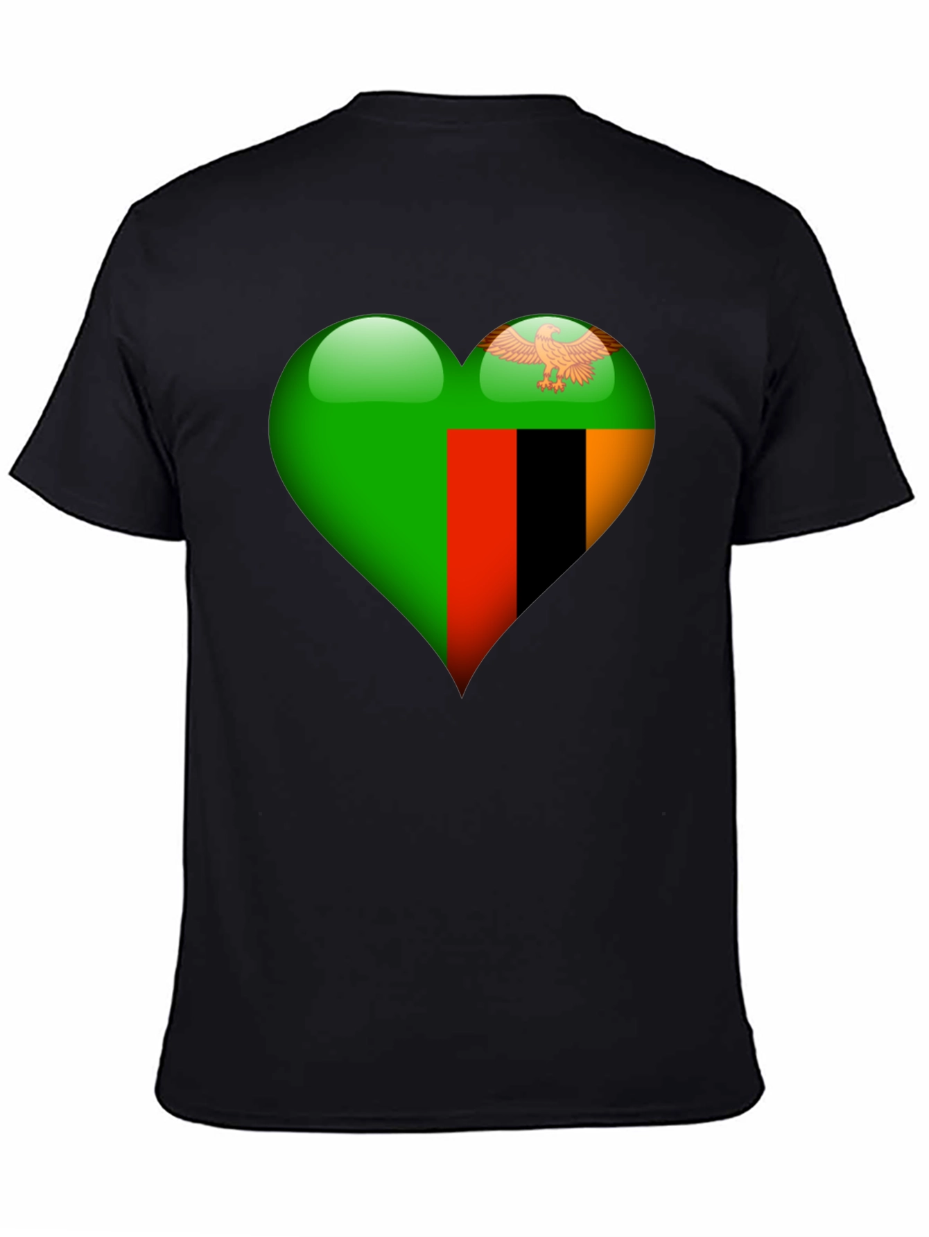 Zambia Flag Heart T-Shirt - Show Your Love!