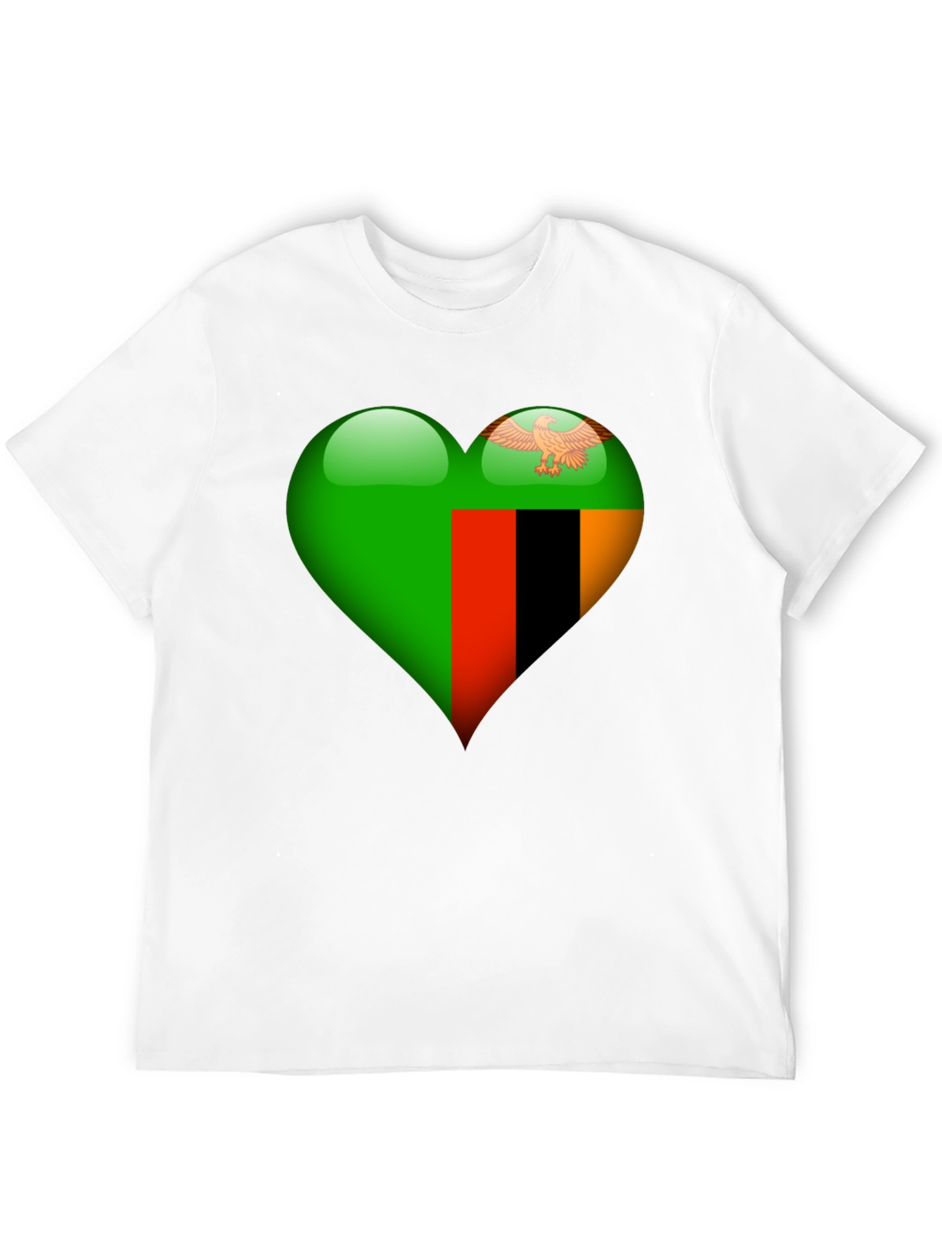 Zambia Flag Heart T-Shirt - Show Your Love!
