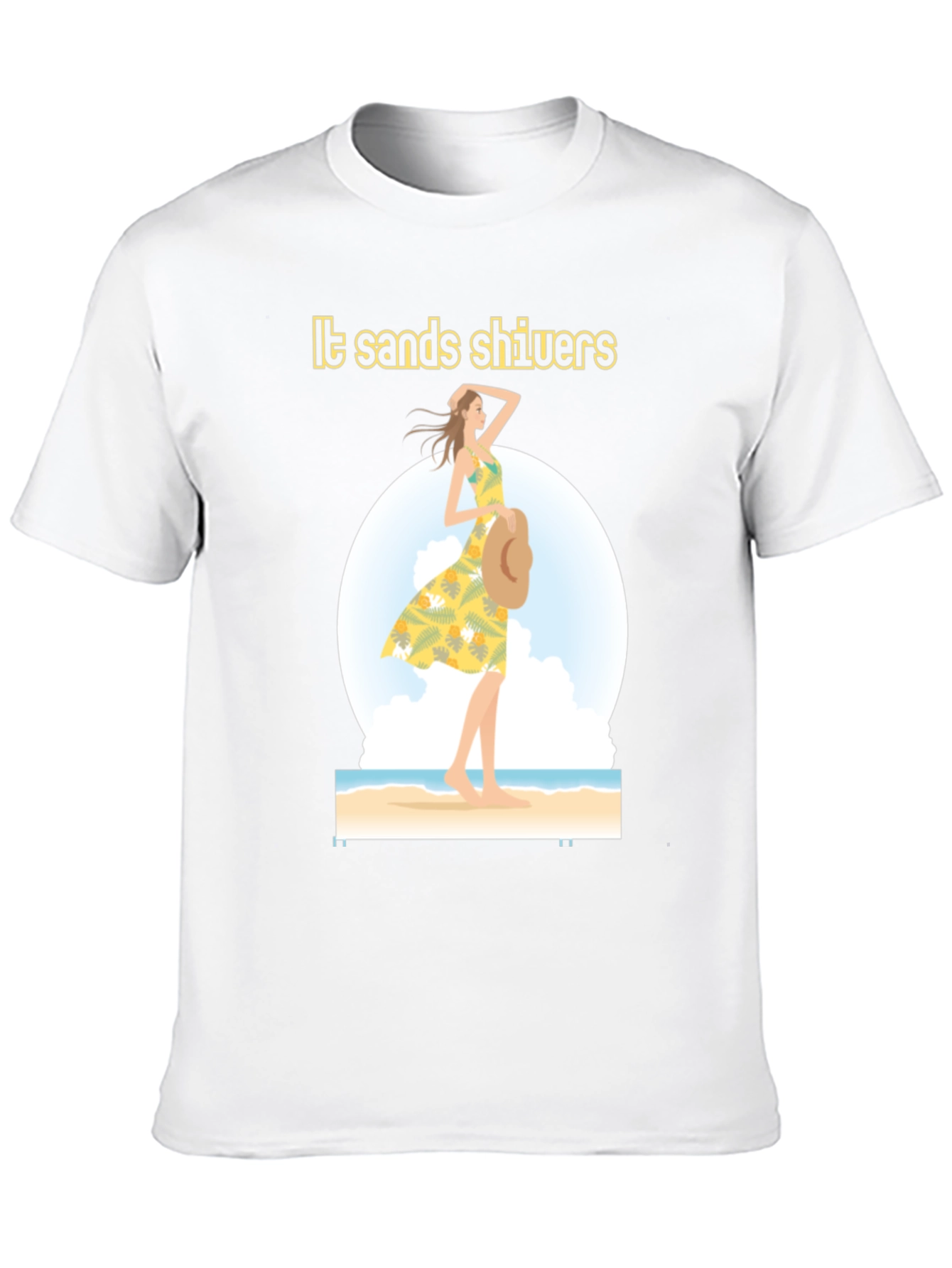 Stylish Black Beach Vibes Graphic T-Shirt