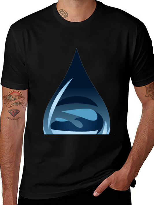 Water Drop Graphic Tee - Stylish Black T-Shirt