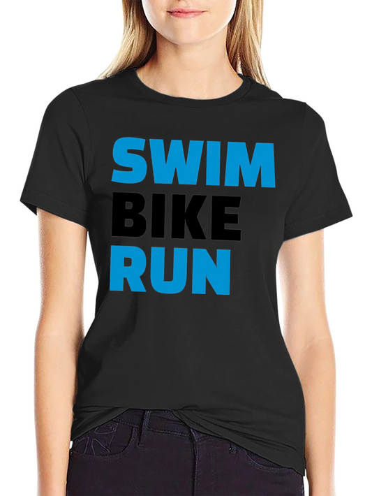 Swim Bike Run Triathlon T-Shirt - Sports Fitness Tee