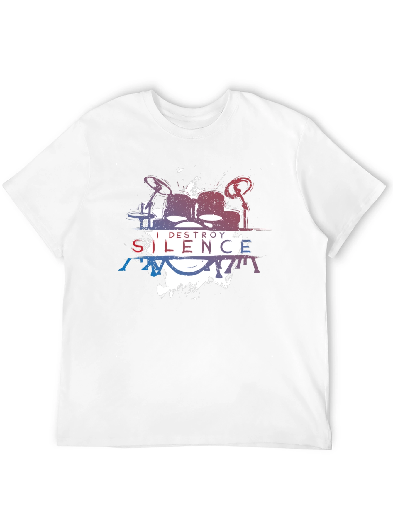 I Destroy Silence Graphic Print Black T-Shirt