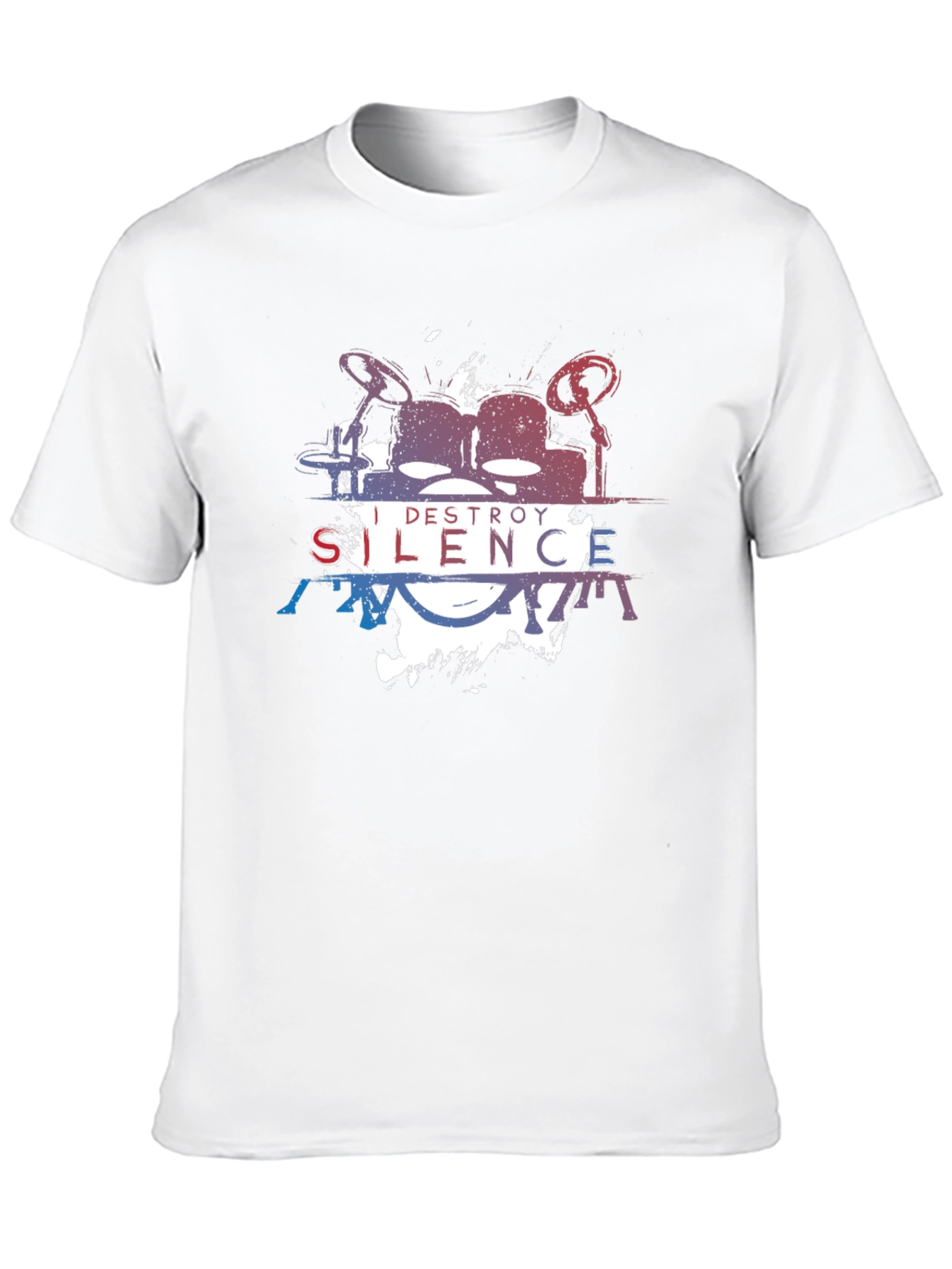 I Destroy Silence Graphic Print Black T-Shirt