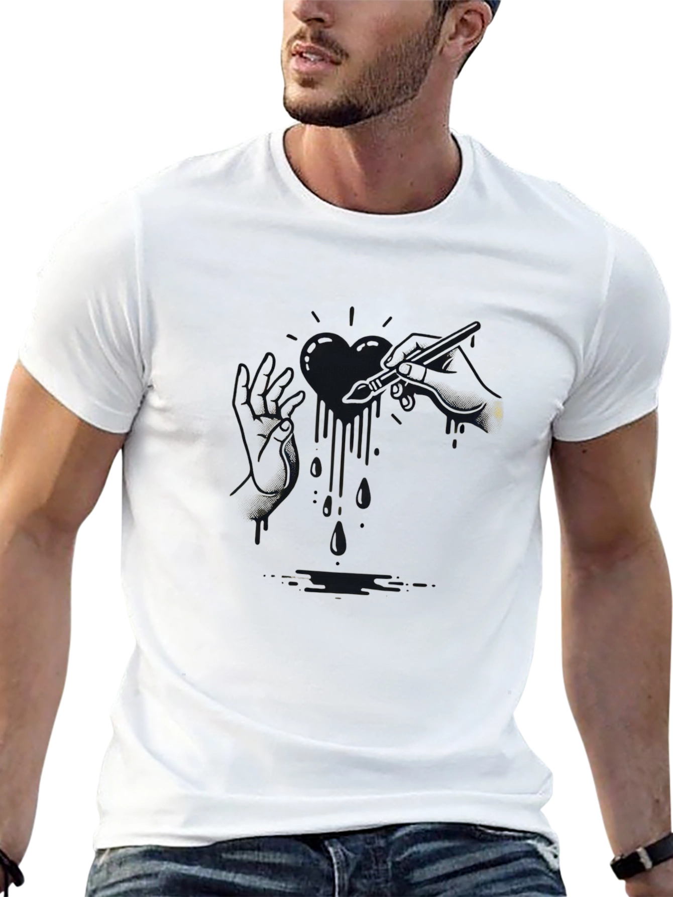 Black Graphic Print T-Shirt